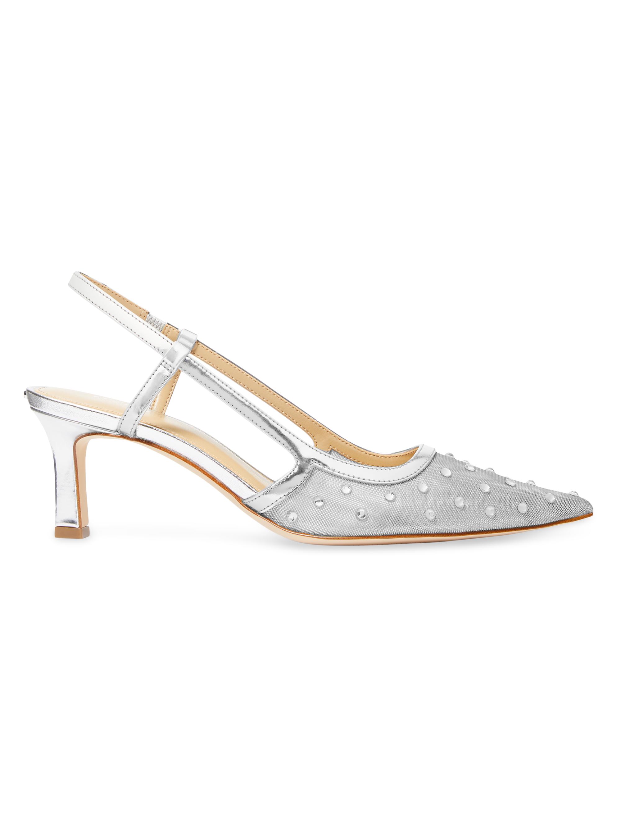 MICHAEL Michael Kors Women's Alora 65MM Slingback Pumps - Silver