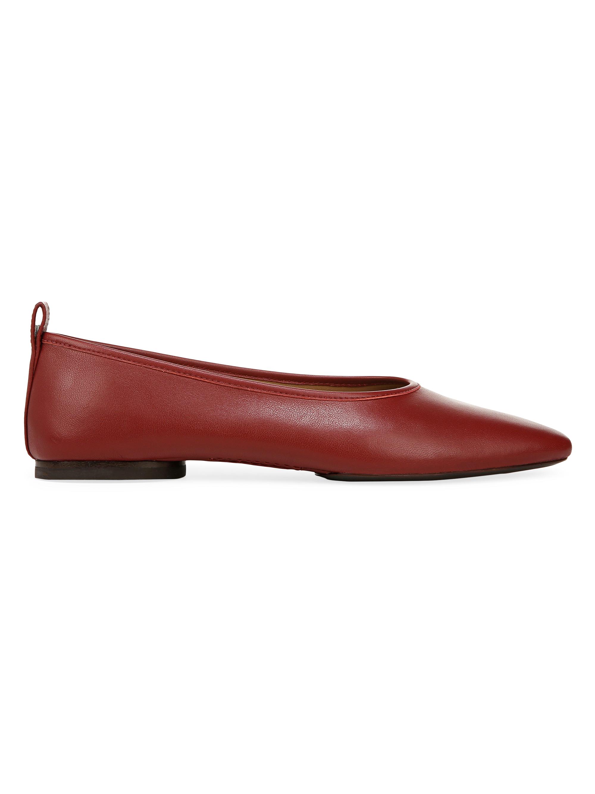 Vince Women's Vivian Leather Flats - Red Currant