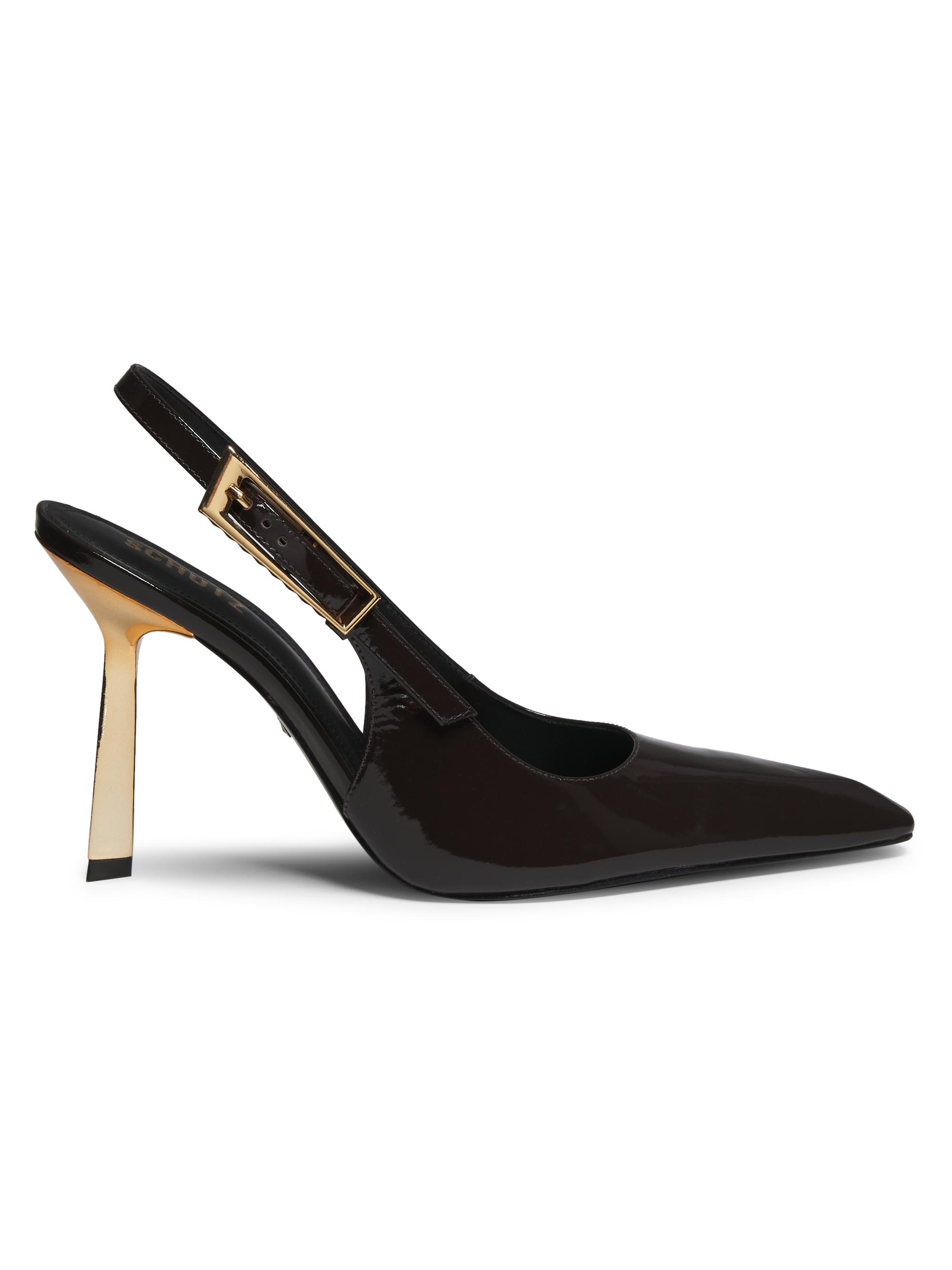 Schutz Women's Ciara 100MM Patent Leather Slingback Pumps - Dark Brown