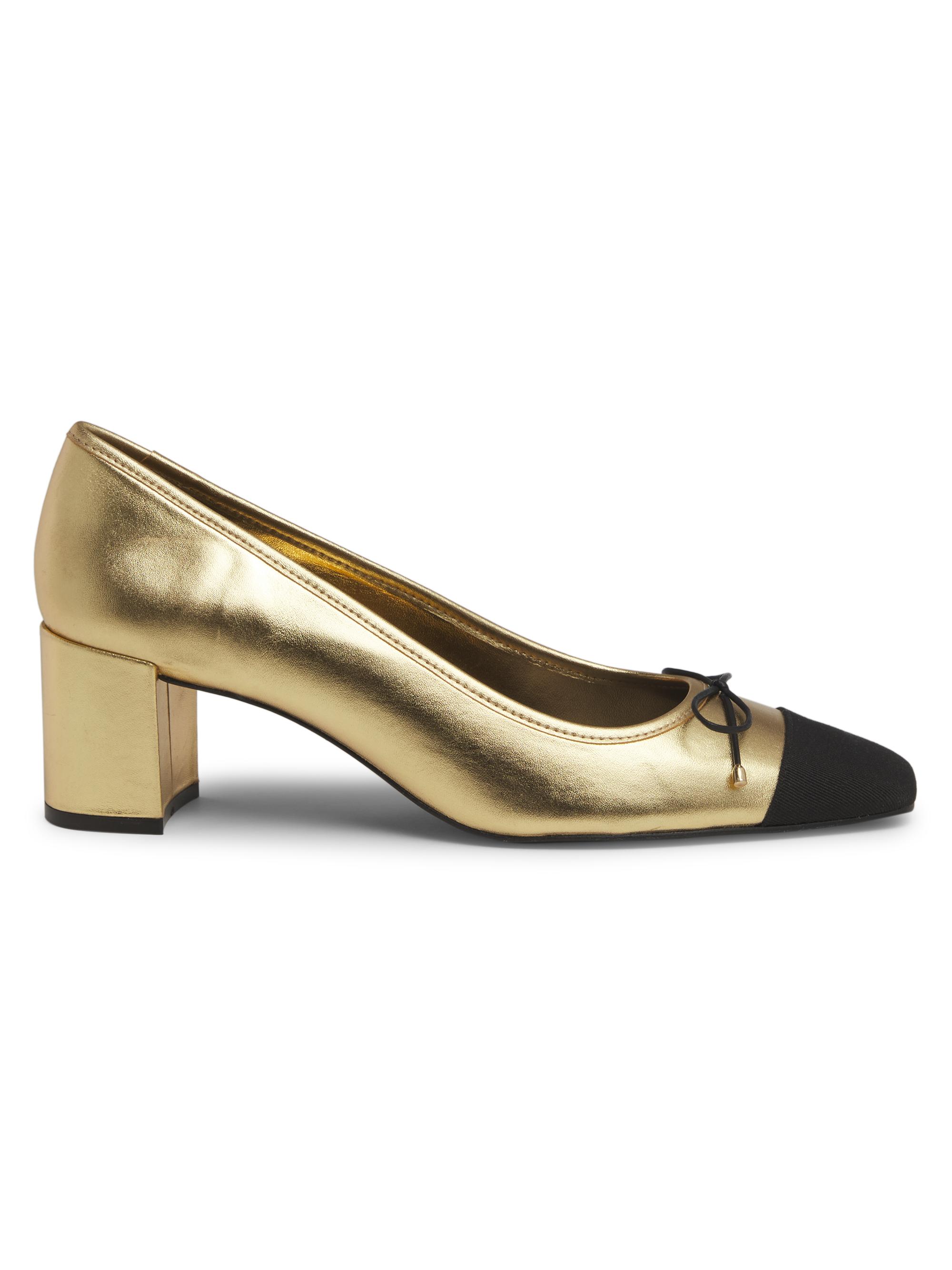 Schutz Women's Arissa 5MM Metallic Leather Pumps - Gold Black