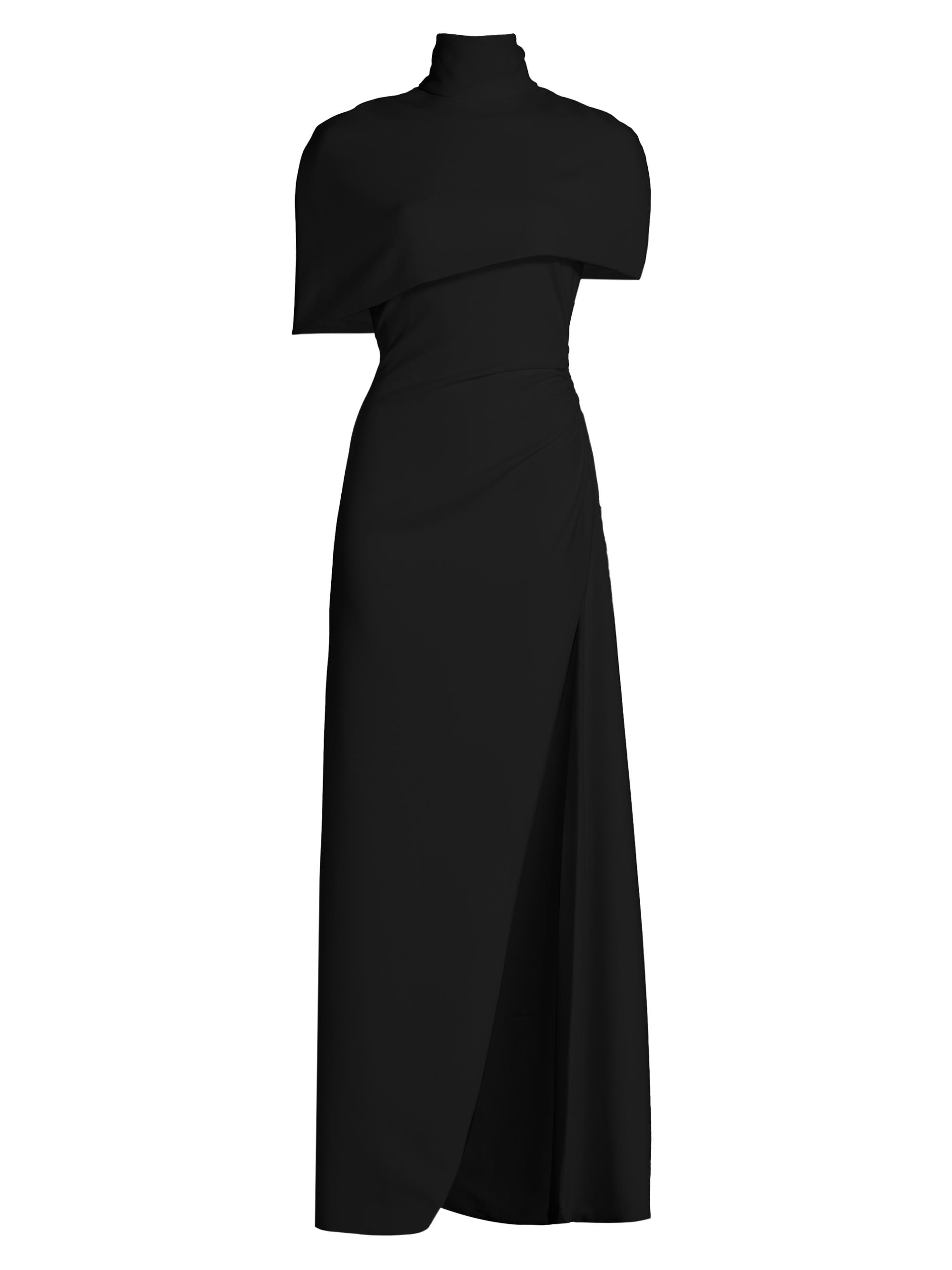 Brandon Maxwell Jersey Capelet Ruched Column Gown | Saks Fifth Avenue