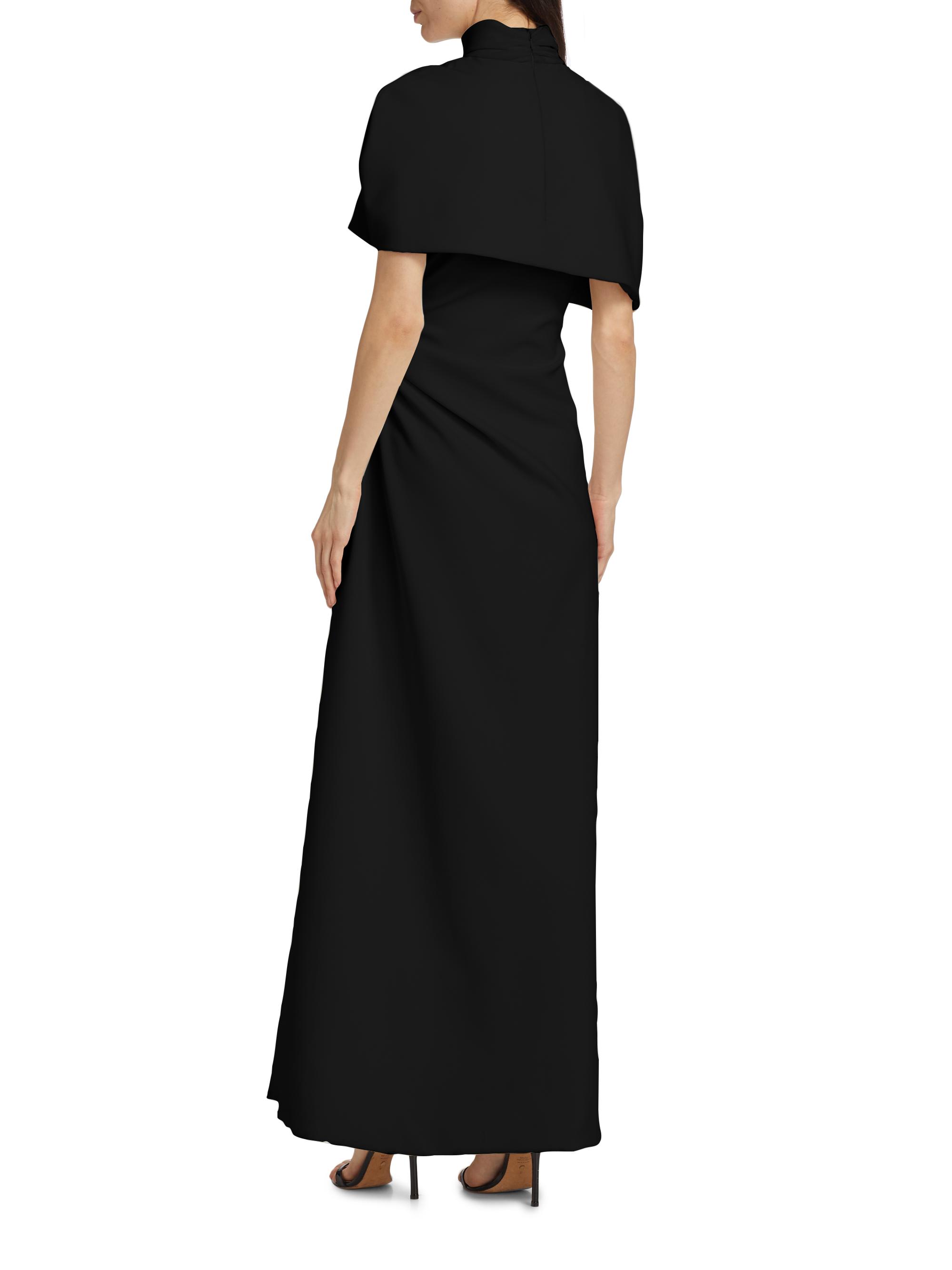 Brandon Maxwell Jersey Capelet Ruched Column Gown | Saks Fifth Avenue