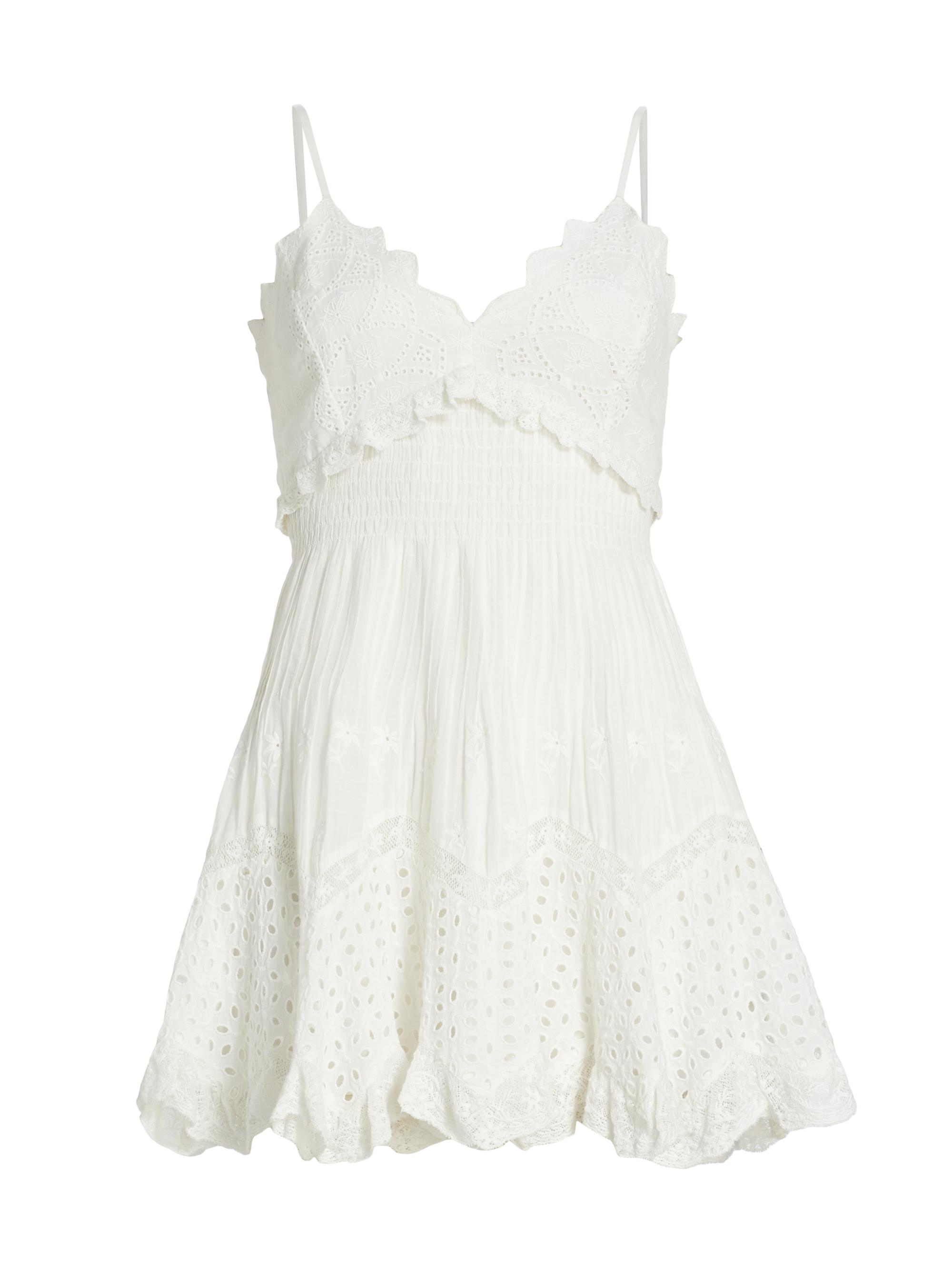 LoveShackFancy Women's Kerielle Cotton Eyelet Minidress - Off White