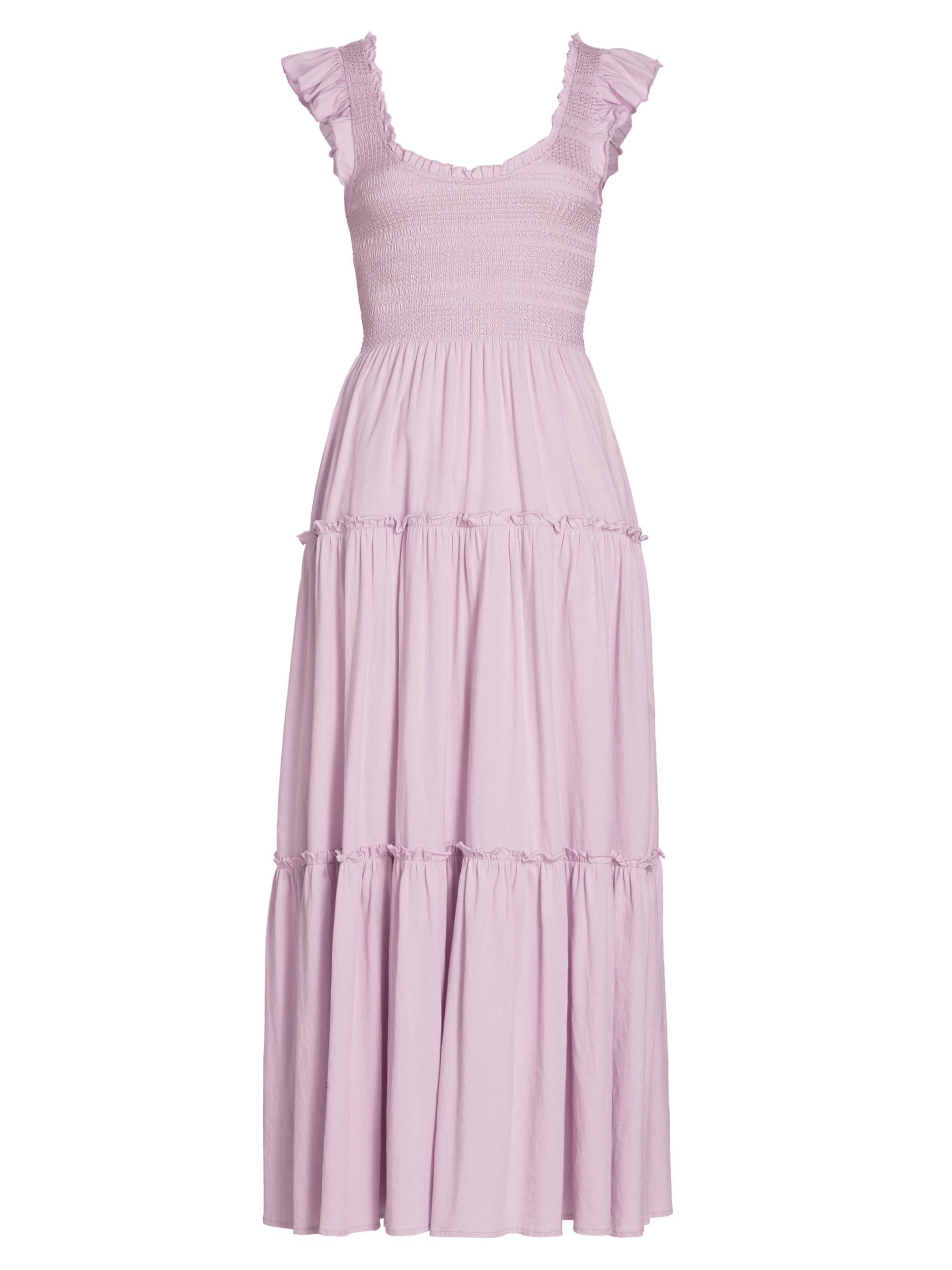 LoveShackFancy Women's Chessie Cotton Smocked Midi-Dress - Lilac Bloom