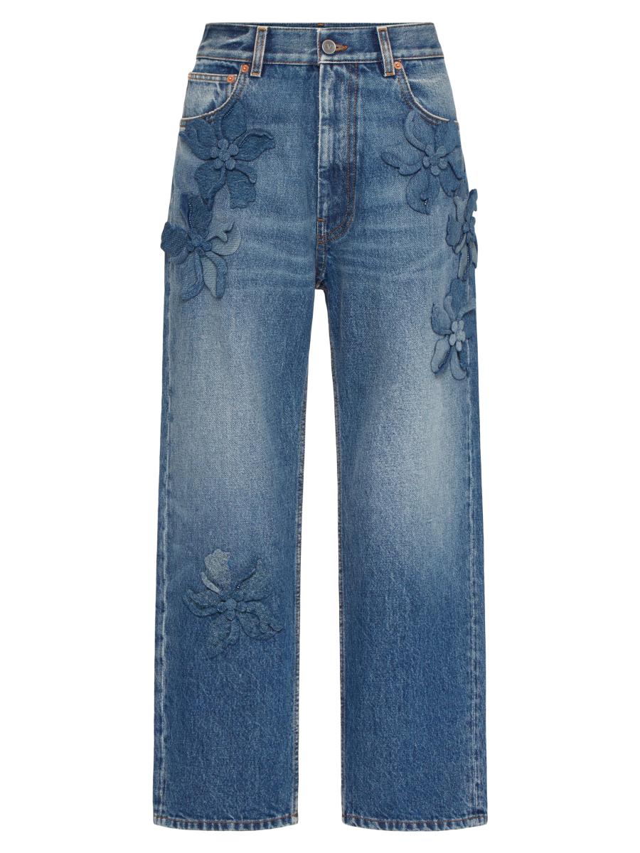 Valentino Garavani Embroidered Denim Pants | Saks Fifth Avenue