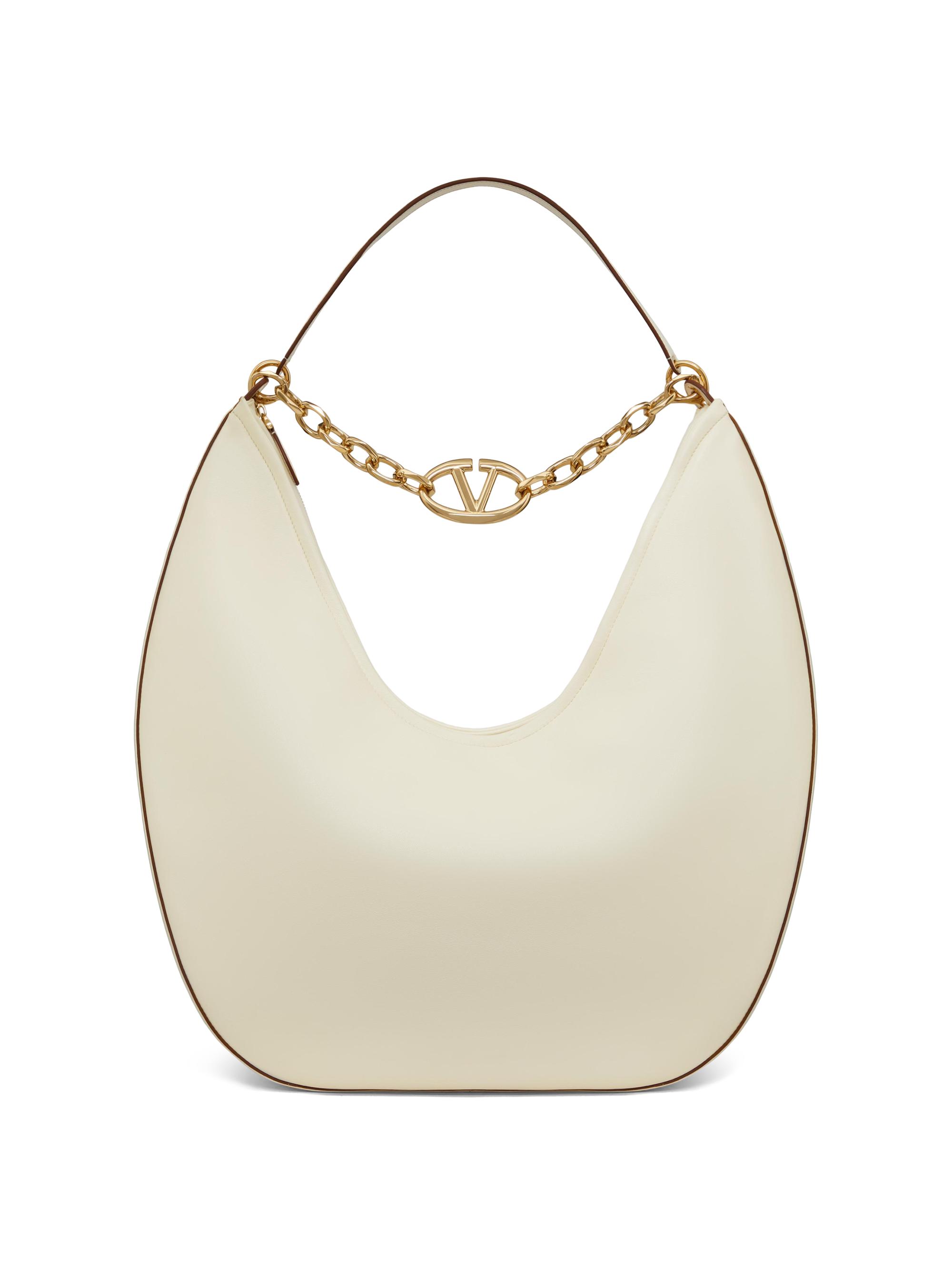 Valentino Garavani Women's Maxi VLogo Moon Nappa Leather Hobo Bag with Chain -