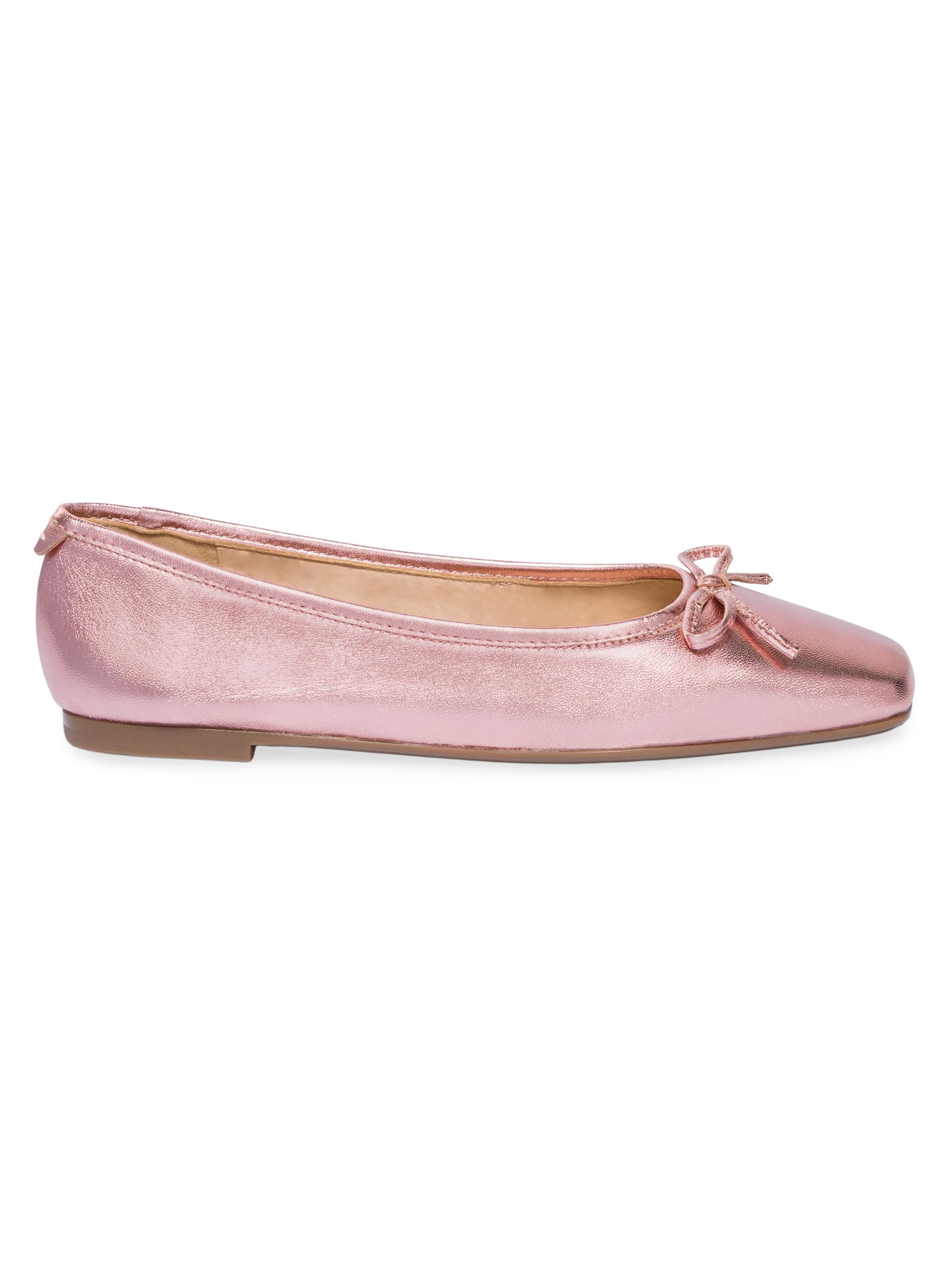 Bernardo Women's Gwynn Metallic Leather Bellerina Flats - Light Pink