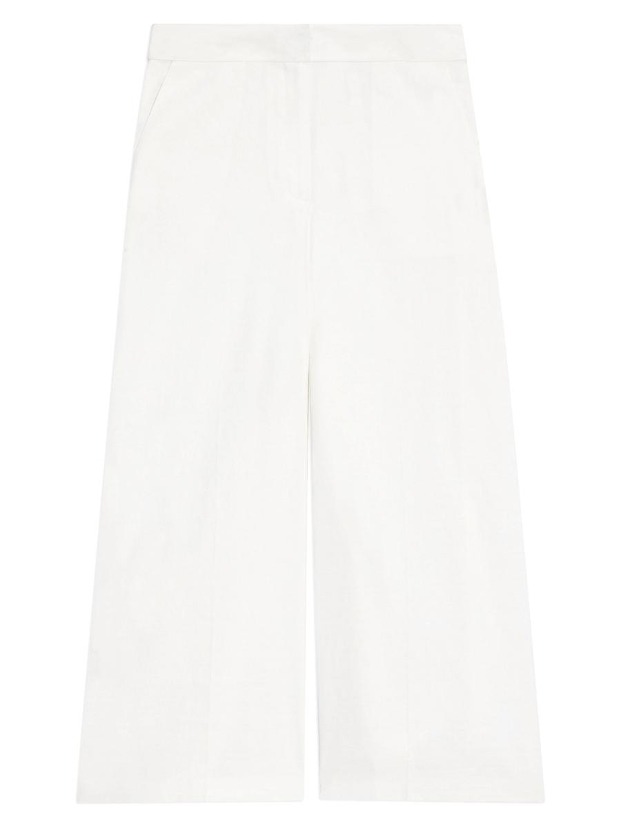 Theory Terena Linen-Blend Wide Crop Pants | Saks Fifth Avenue