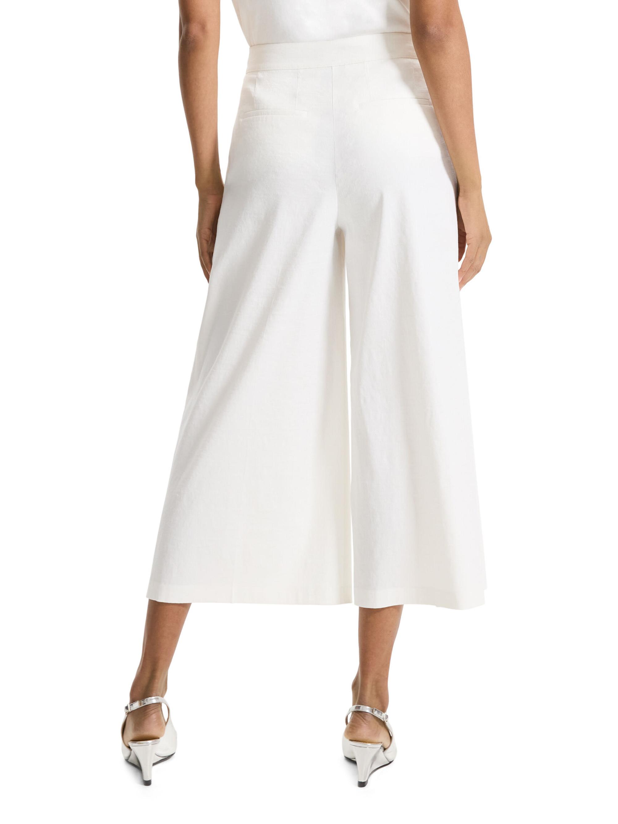 Theory Terena Linen-Blend Wide Crop Pants | Saks Fifth Avenue