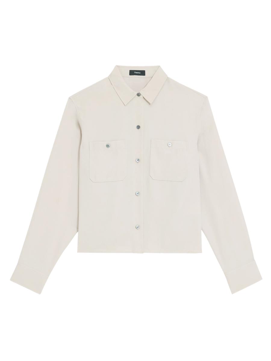 Theory Boxy Button-Front Shirt | Saks Fifth Avenue