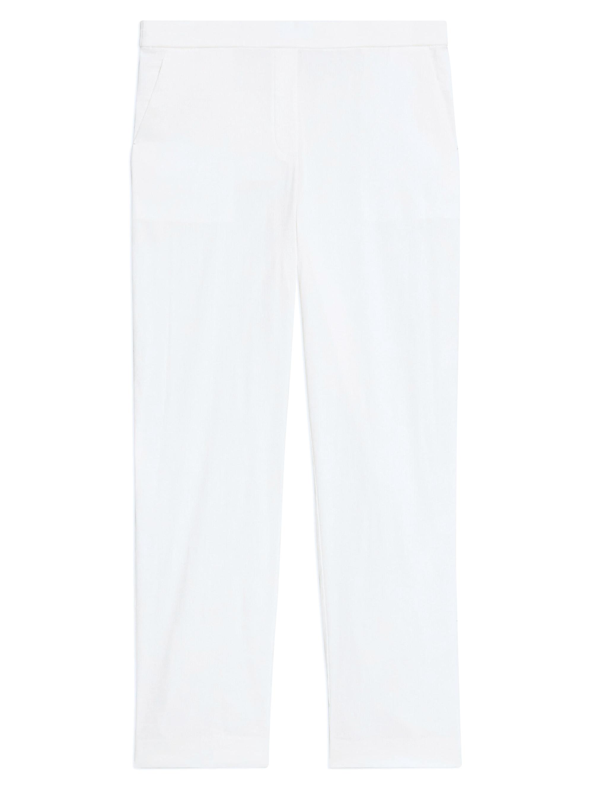 Theory Women's Linen-Blend Slim-Fit Pants - White