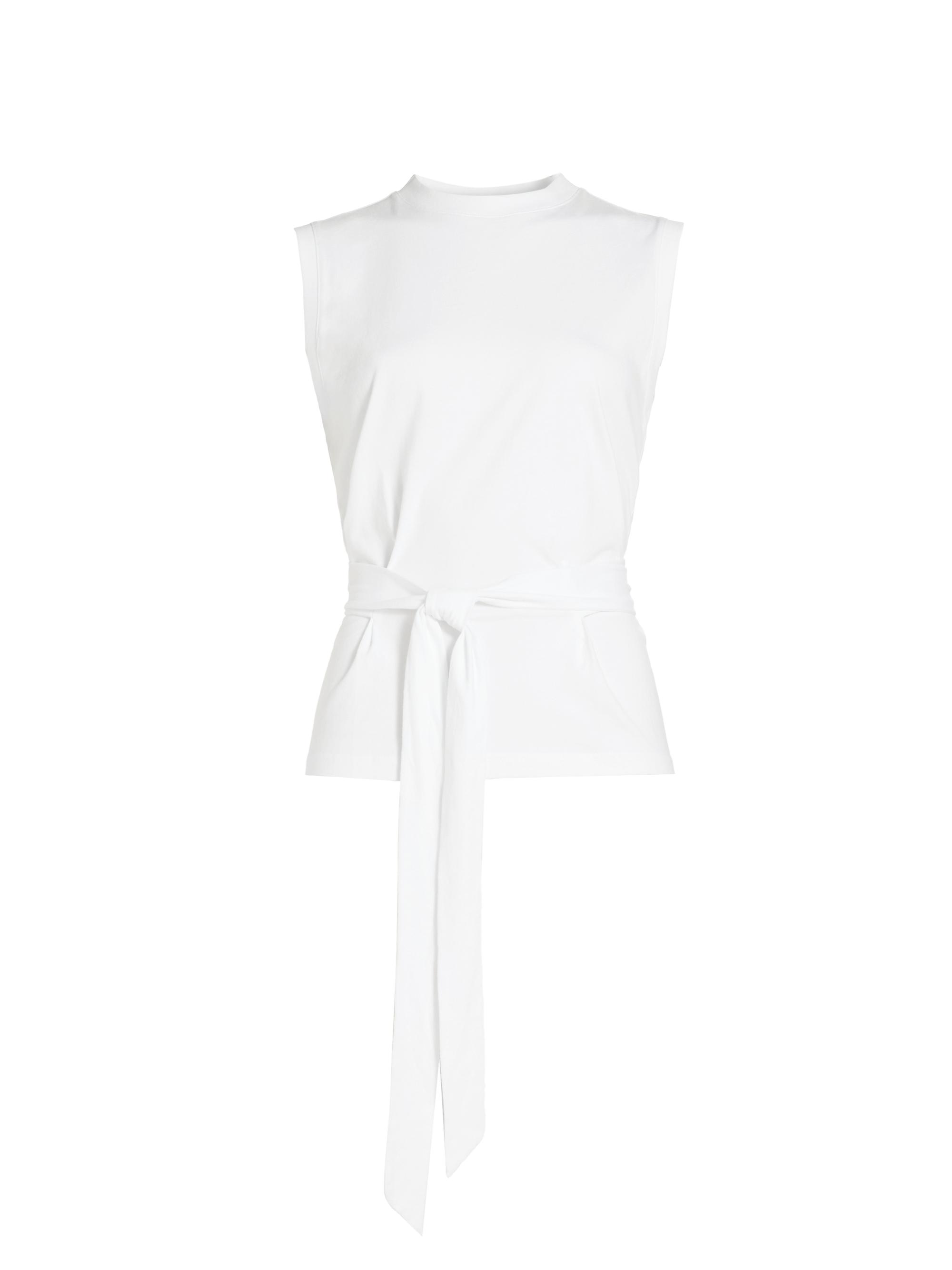 Vince Women's Sleeveless Wrap Cotton Top - Optic White