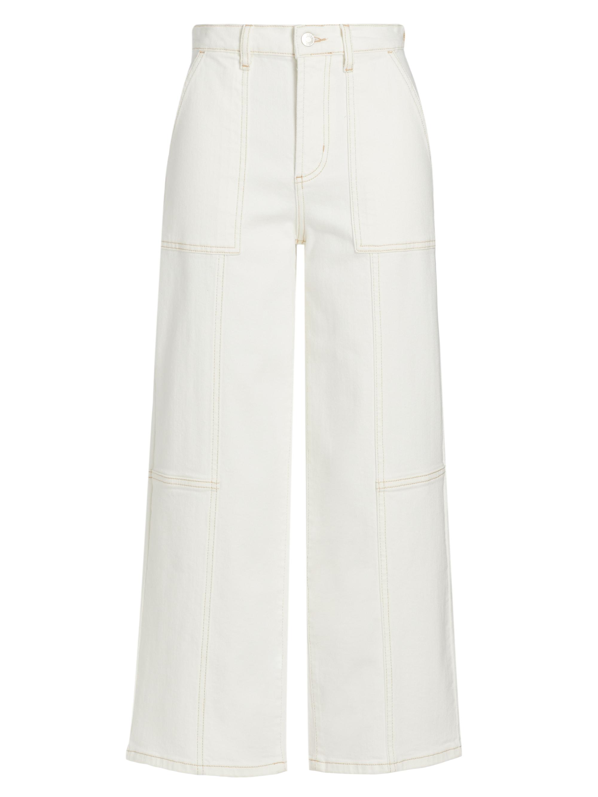 Rails Women's Getty Wide-Leg Ankle-Crop Jeans - Vintage Ecru Contrast Stitch