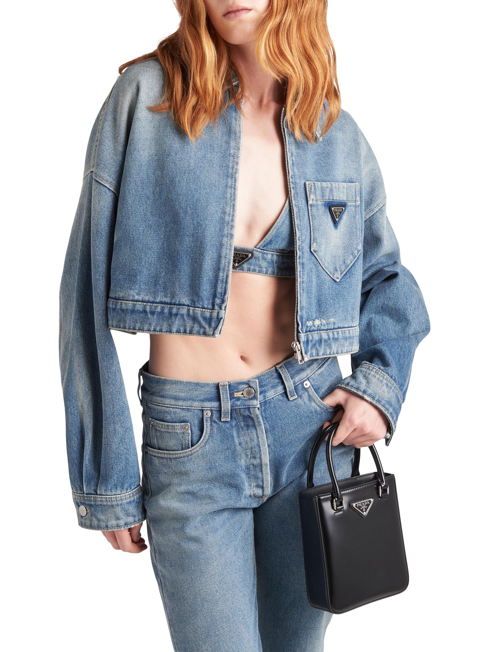 Prada Cropped Organic Denim Jacket | Saks Fifth Avenue