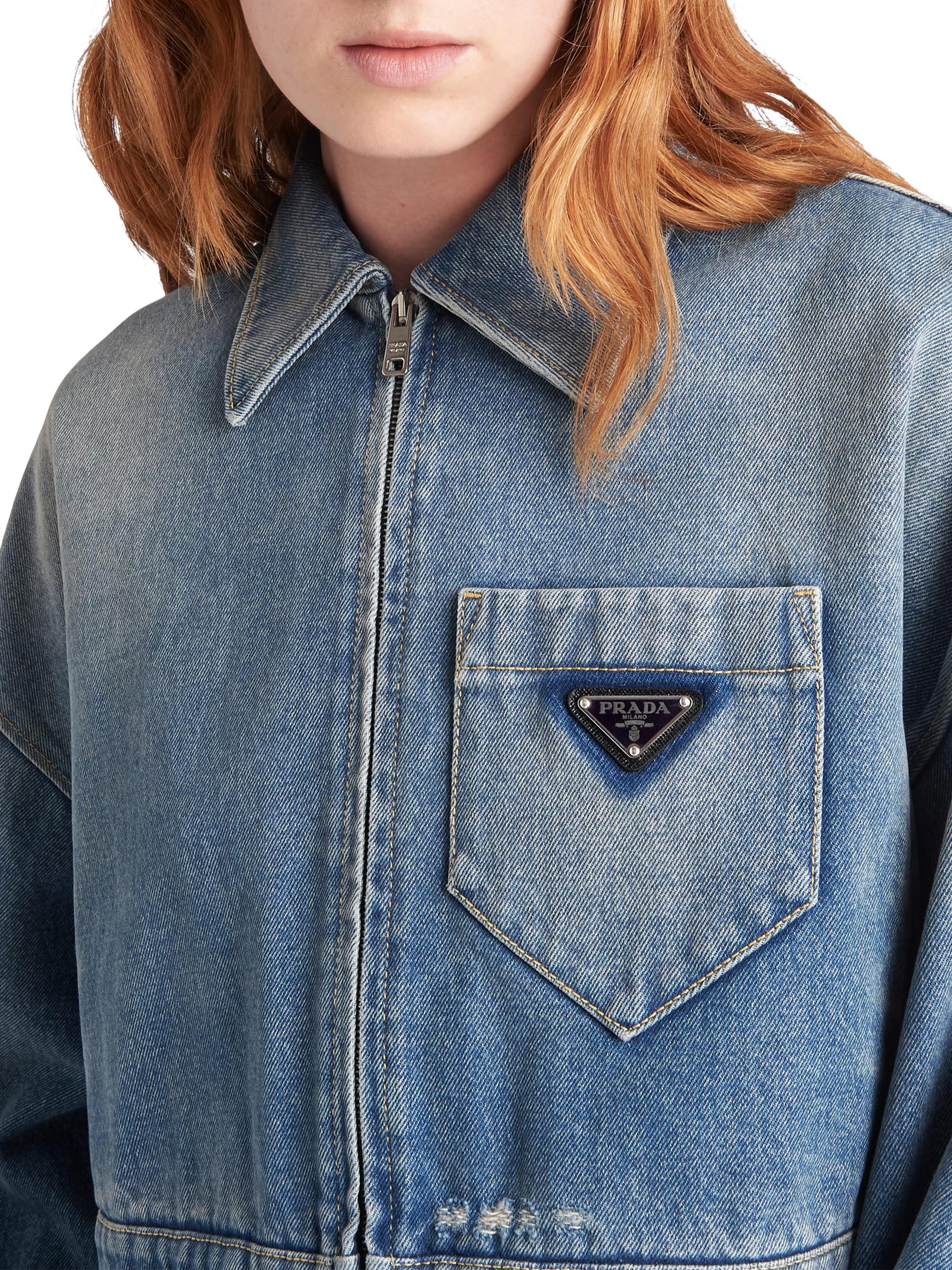 Old Prada Denim Jacket / プラダ デニムジャケット Prada Cropped organic-denim Jacket | Blue | FARFETCH