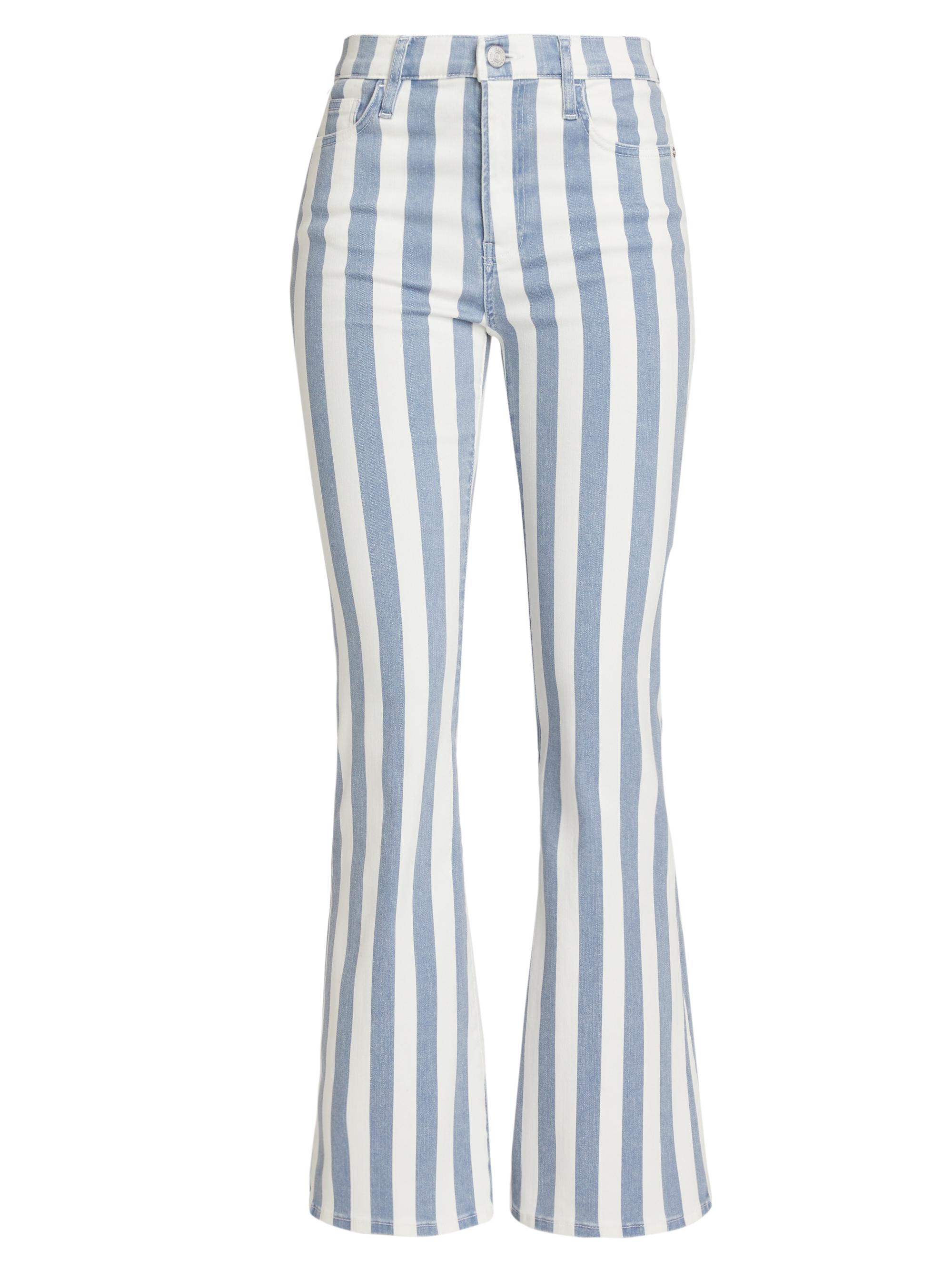 Frame Women's Le Easy Flare Striped Jeans - Clear Blue Stripe
