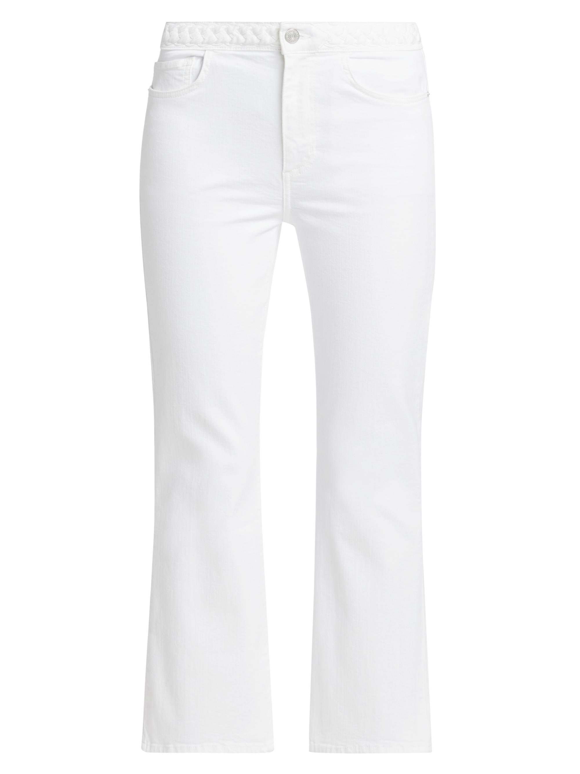 Frame Women's Braided Crop Mini Boot-Cut Jeans - White