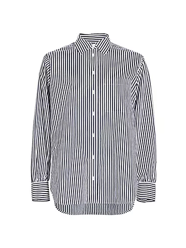 Striped Cotton Oversized Pocket Shirt