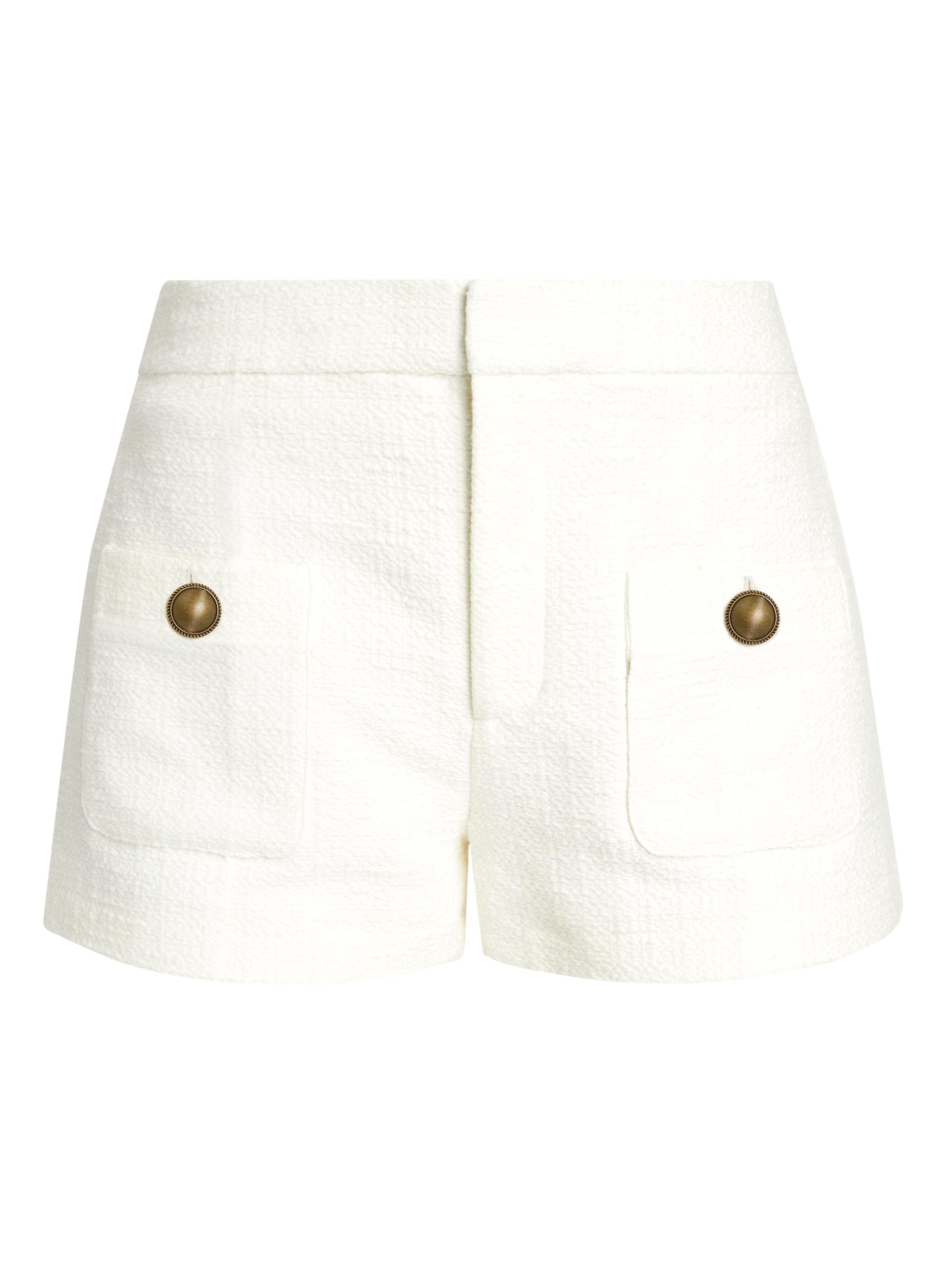 melt the lady tweed short pants wh×bk Bouclé shorts, White - Sisley