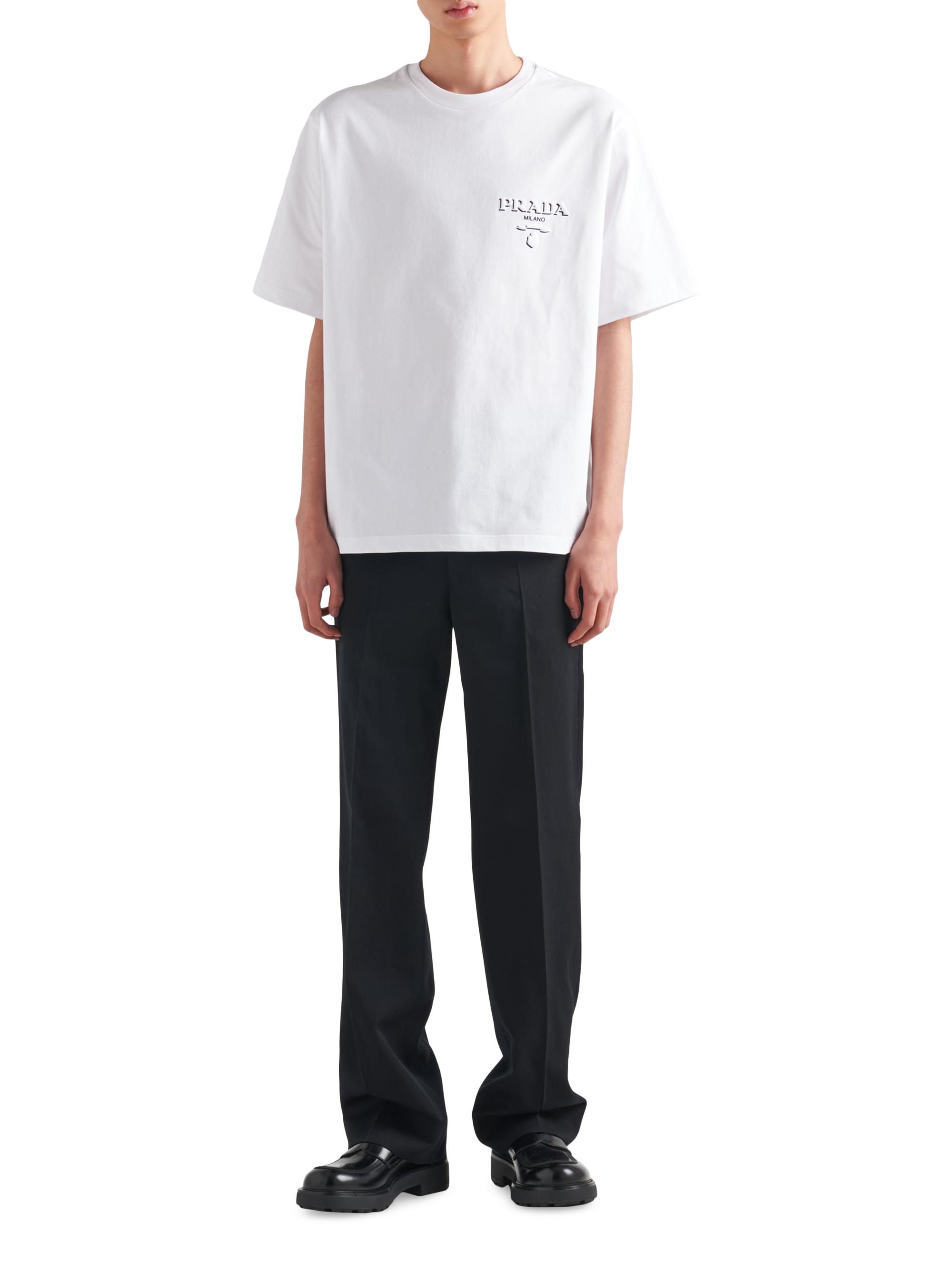 Prada Men's Cotton T-Shirt - White | Thumbnail 2