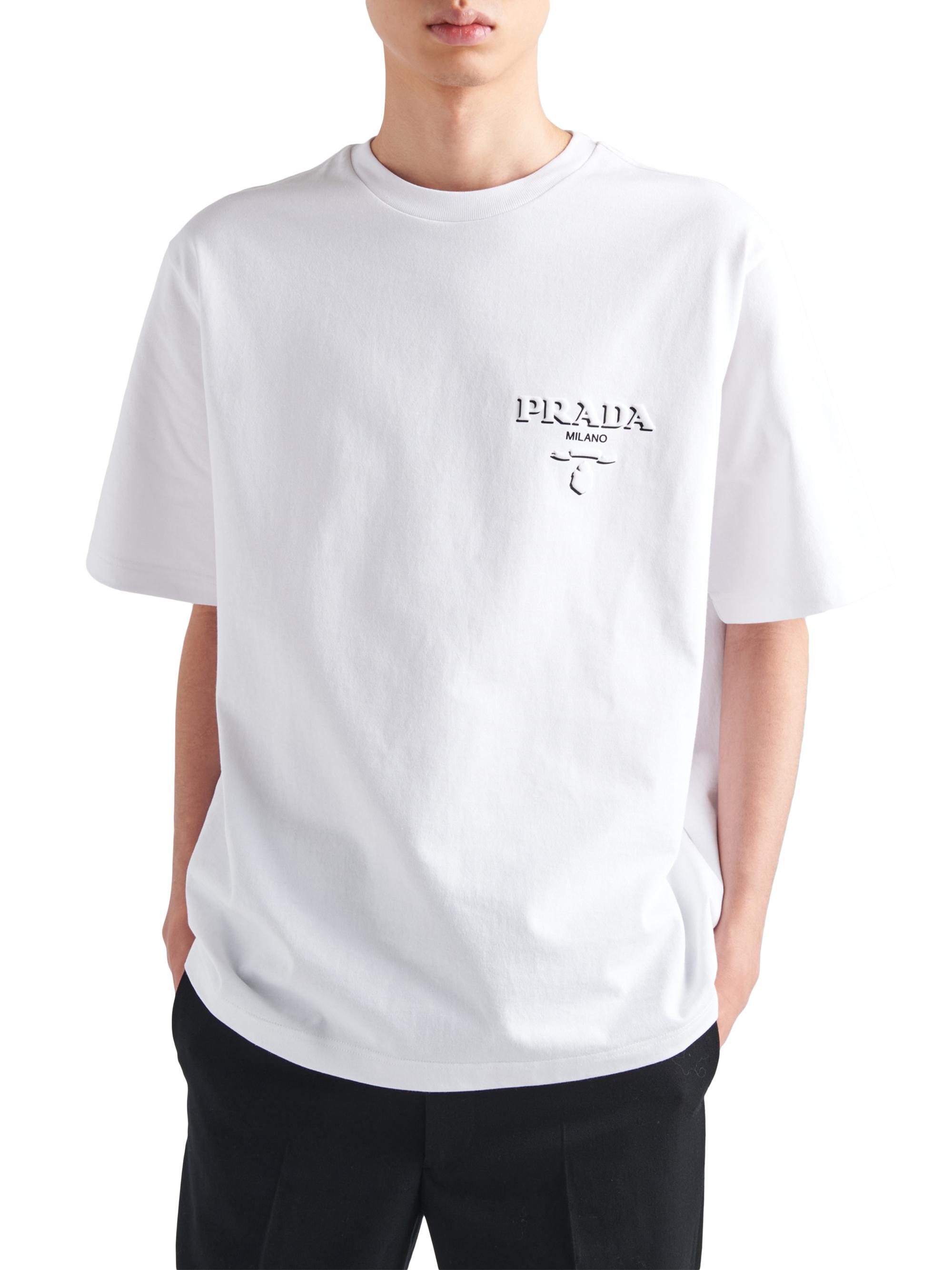 Prada Men's Cotton T-Shirt - White | Thumbnail 4