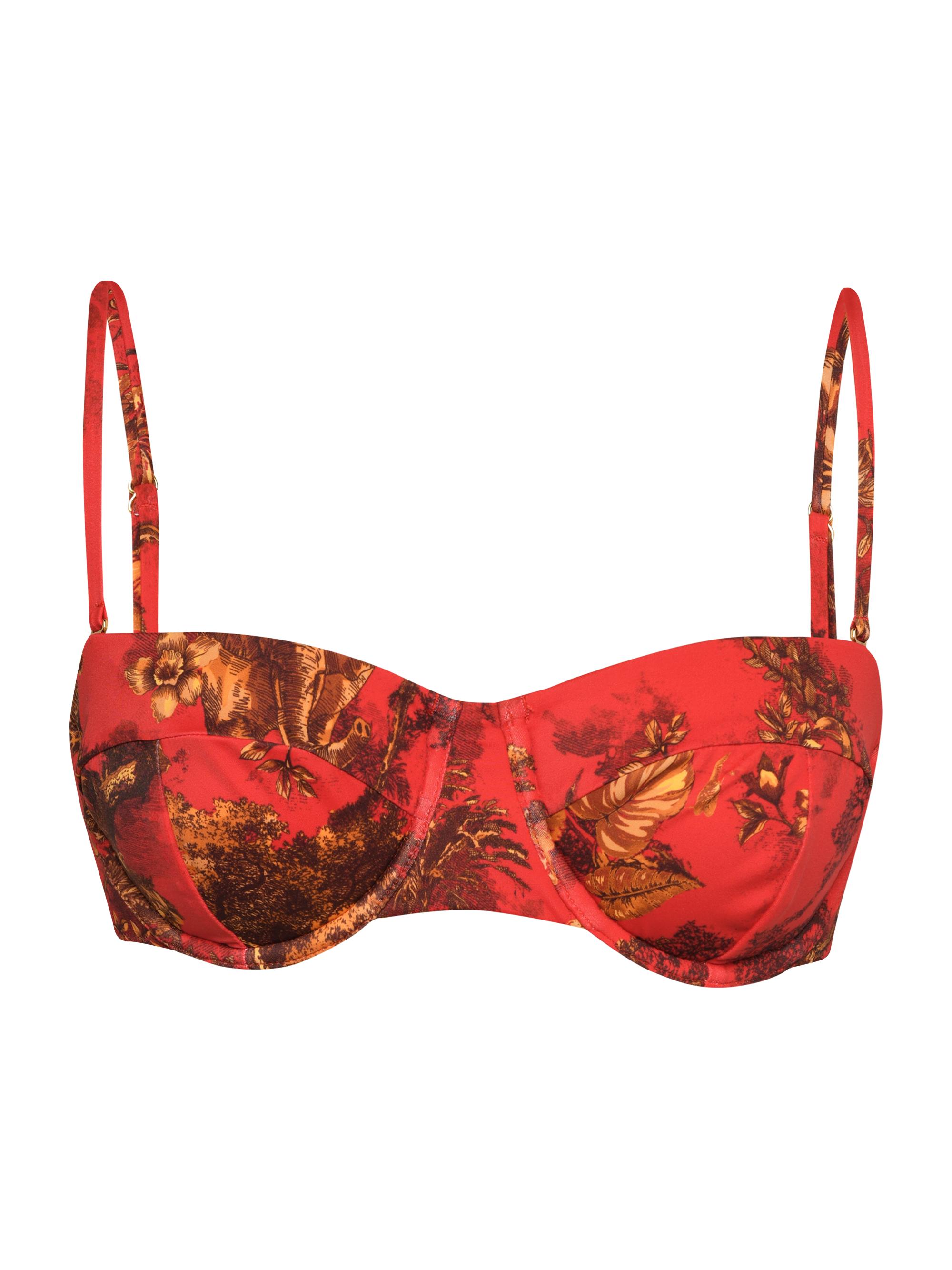 L'AGENCE Women's Red Jungle Alexandria Bikini Top - Scarlet