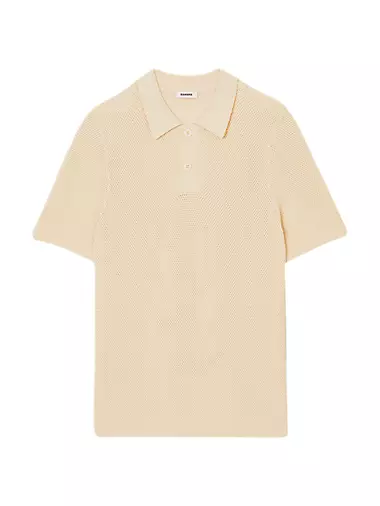 Buy Beige Cable Knit Polo T-shirt for Men at Selected Homme