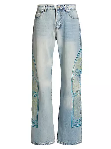 Floral Embroidered Flare Leg Jean – Urban Planet