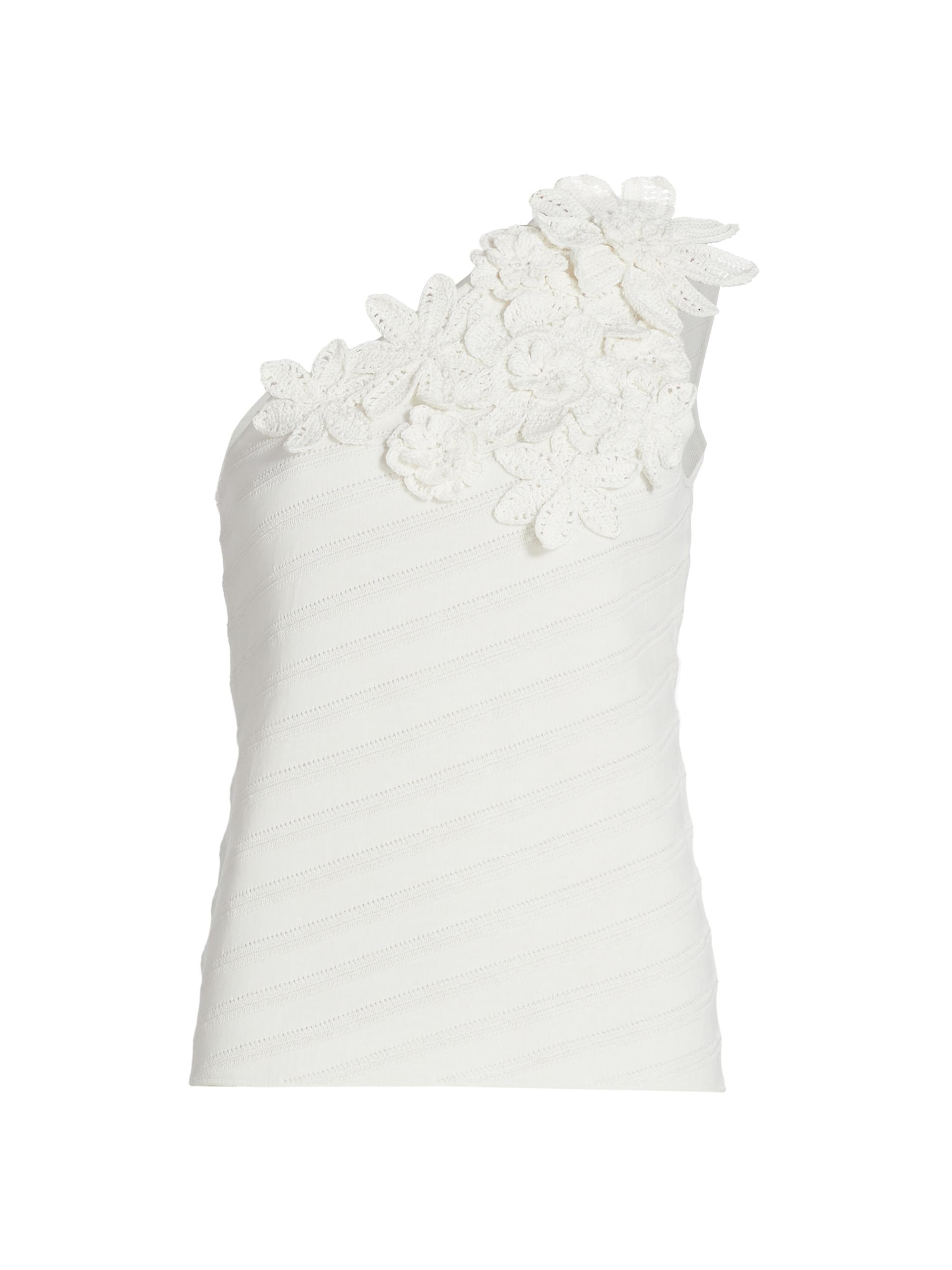 Figue Women's Capucine Floral Appliqué Top - White