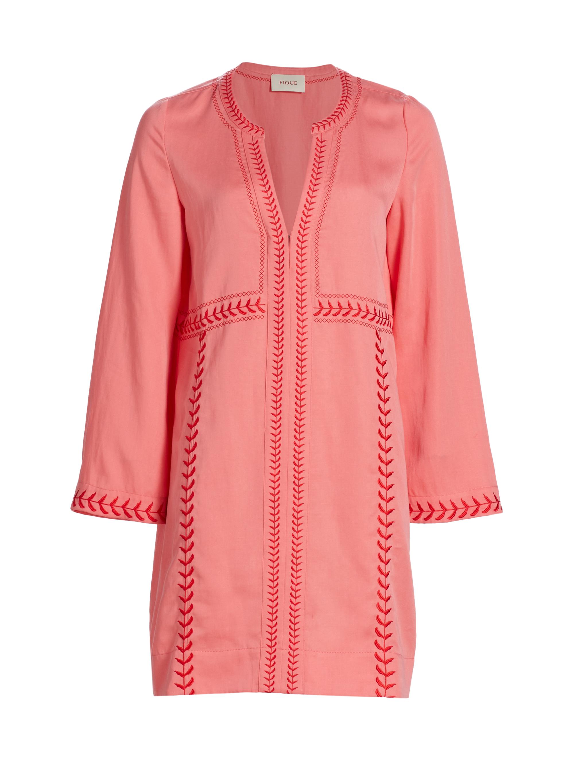 Figue Women's Melissa Threaded Minidress - Flamingo Pink