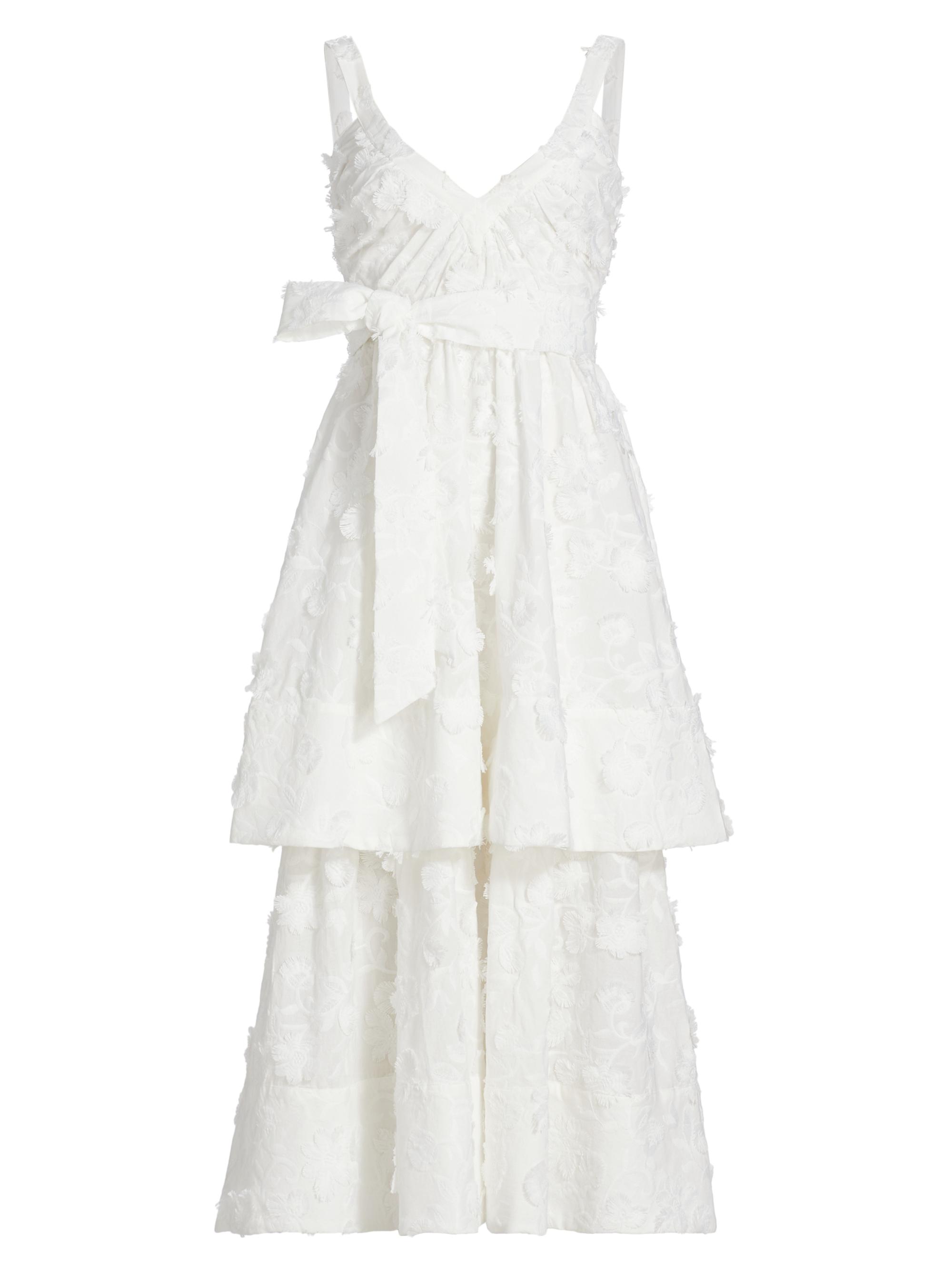 Figue Monet Cotton Floral Appliqu Midi-Dress | Saks Fifth Avenue