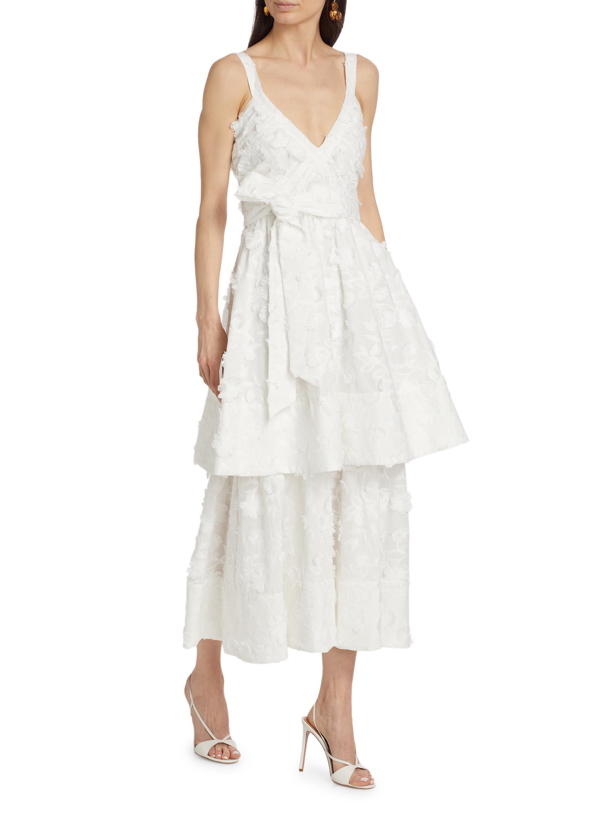 Figue Monet Cotton Floral Appliqu Midi-Dress | Saks Fifth Avenue