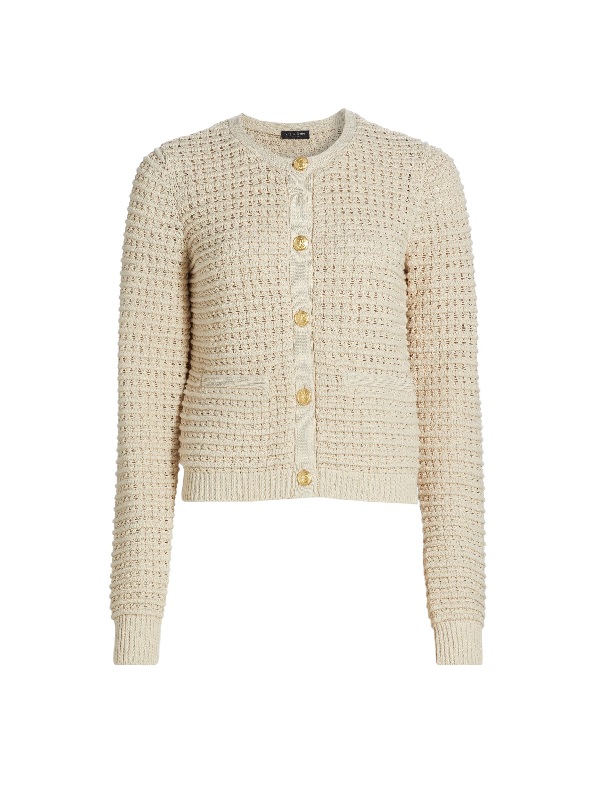 rag & bone Women's Marlee Cotton-Blend Cardigan - Turtledove