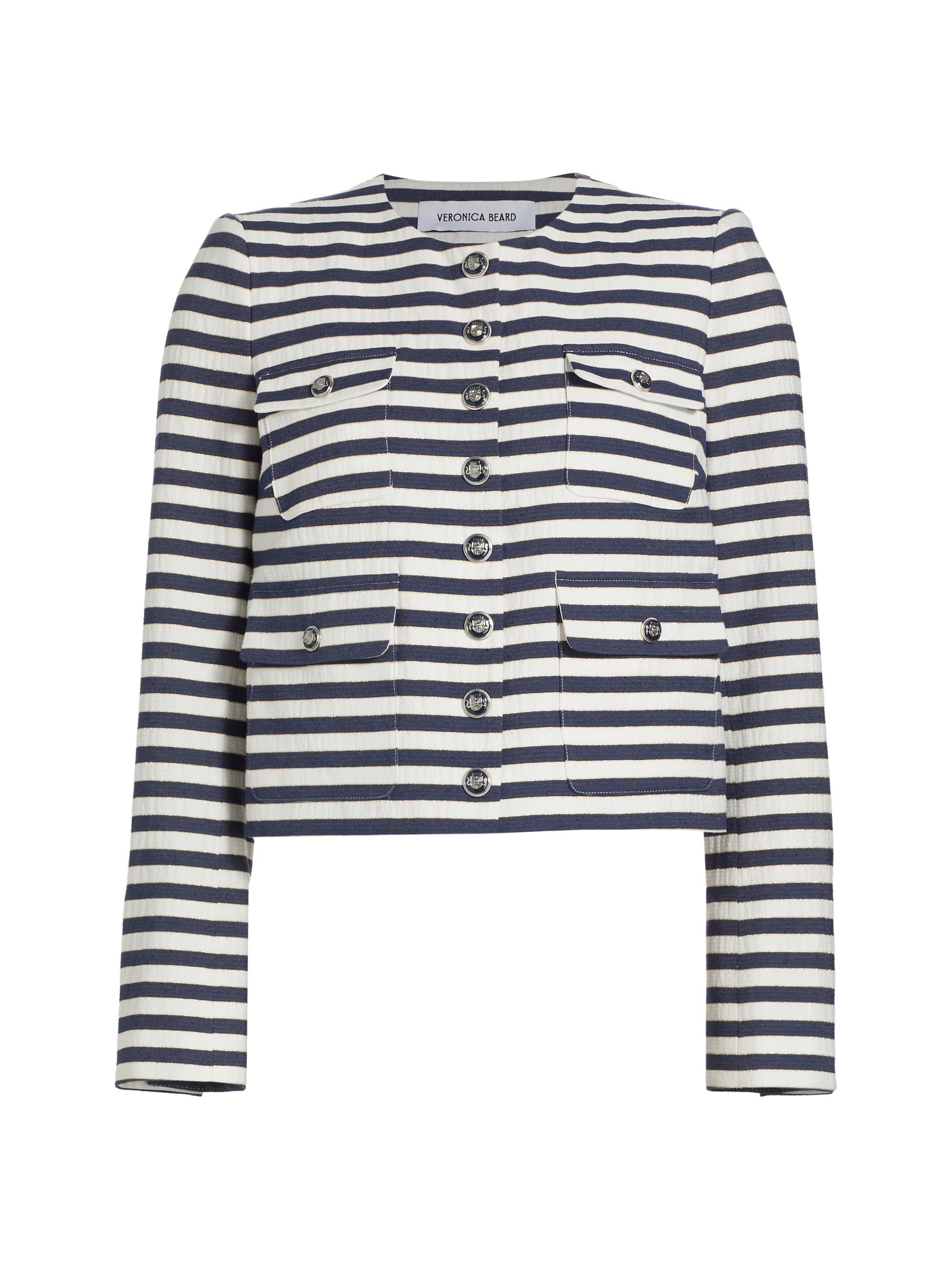 Veronica Beard Women's Isa Striped Tailored Jacket - Navy Multi