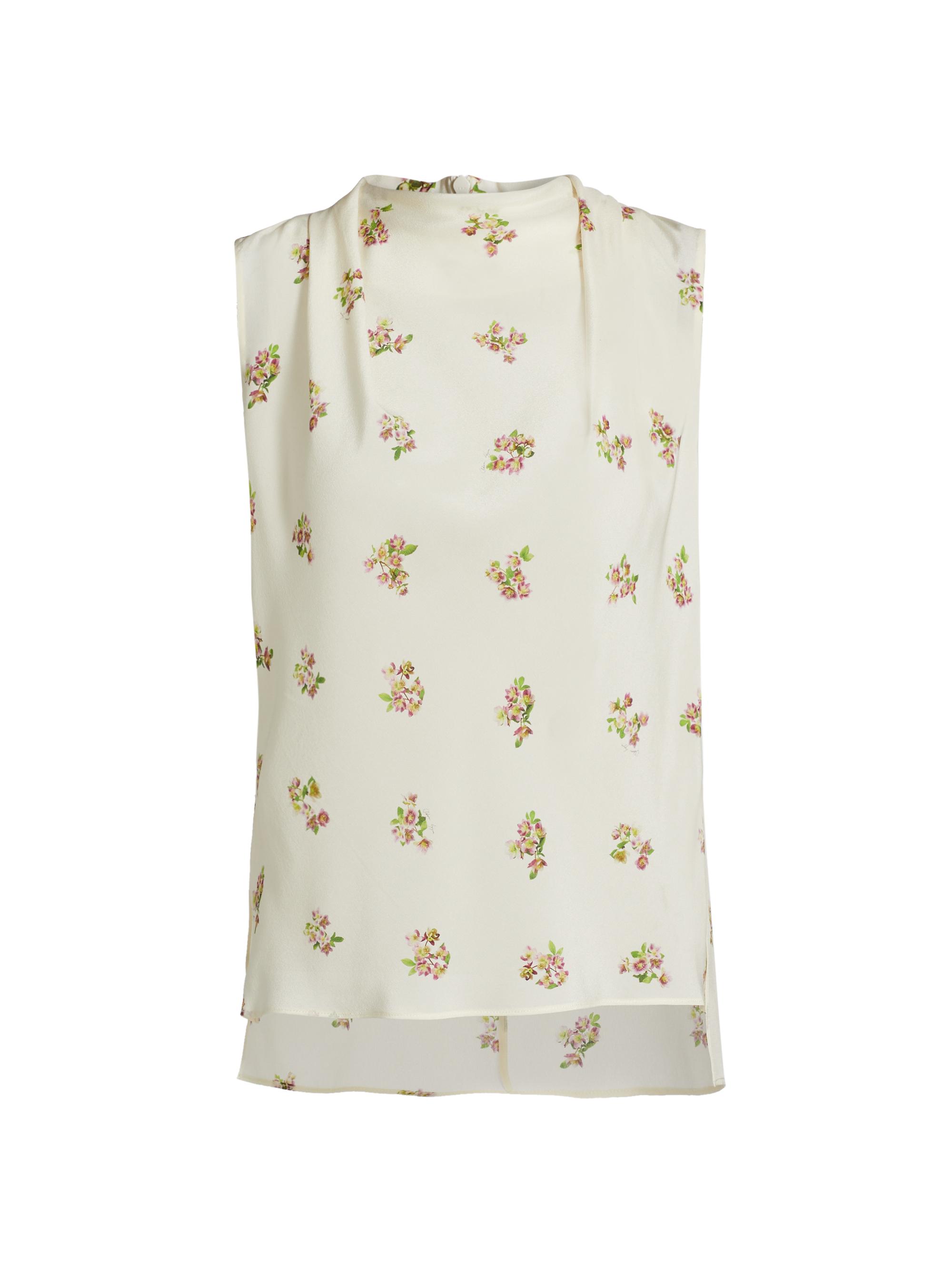 Adam Lippes Women's Blythe Silk Crepe Sleeveless Top - Cream Floral