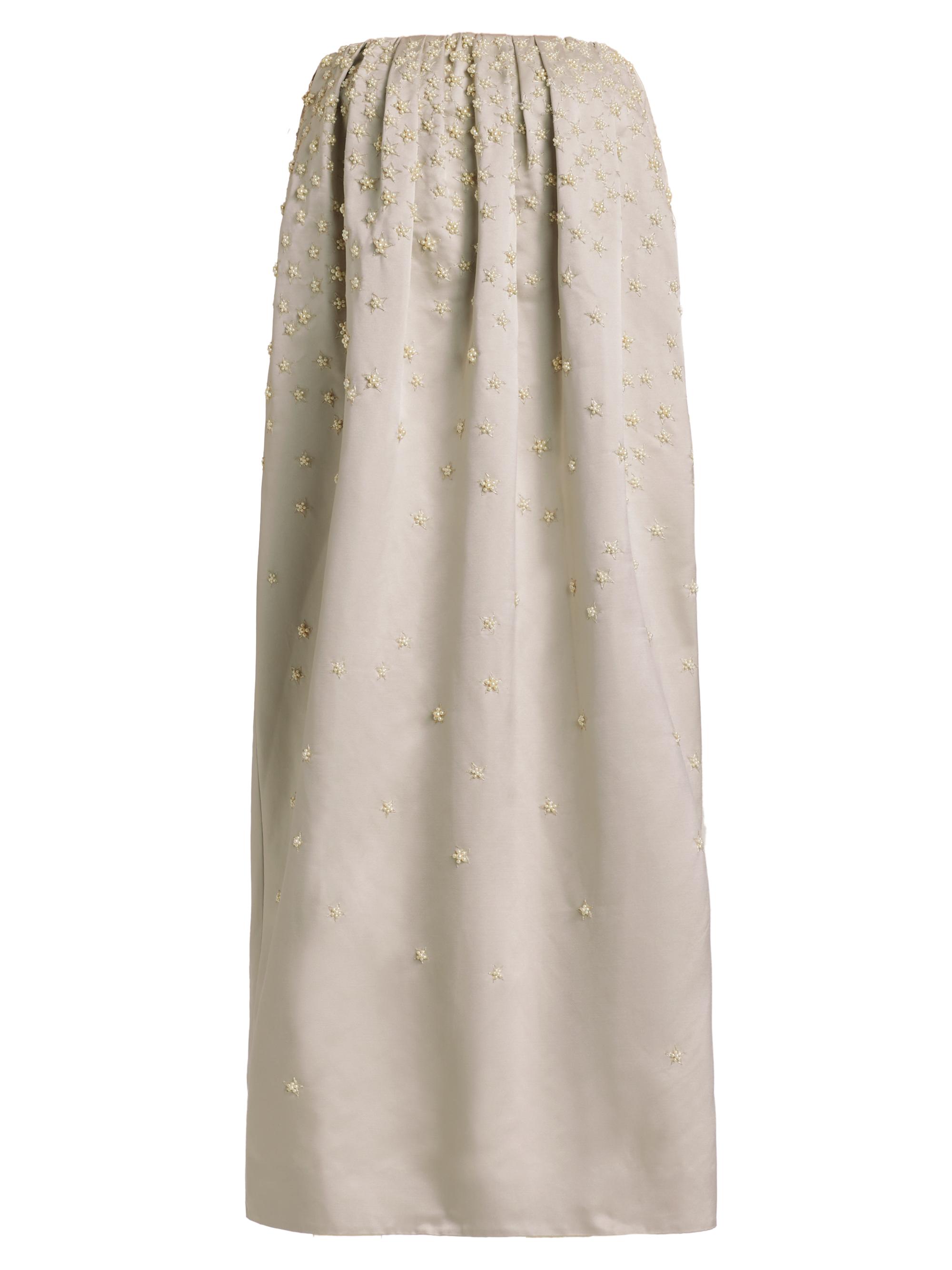 Adam Lippes Women's Brynn Strapless Beaded Silk Midi-Dress - Silver Multi