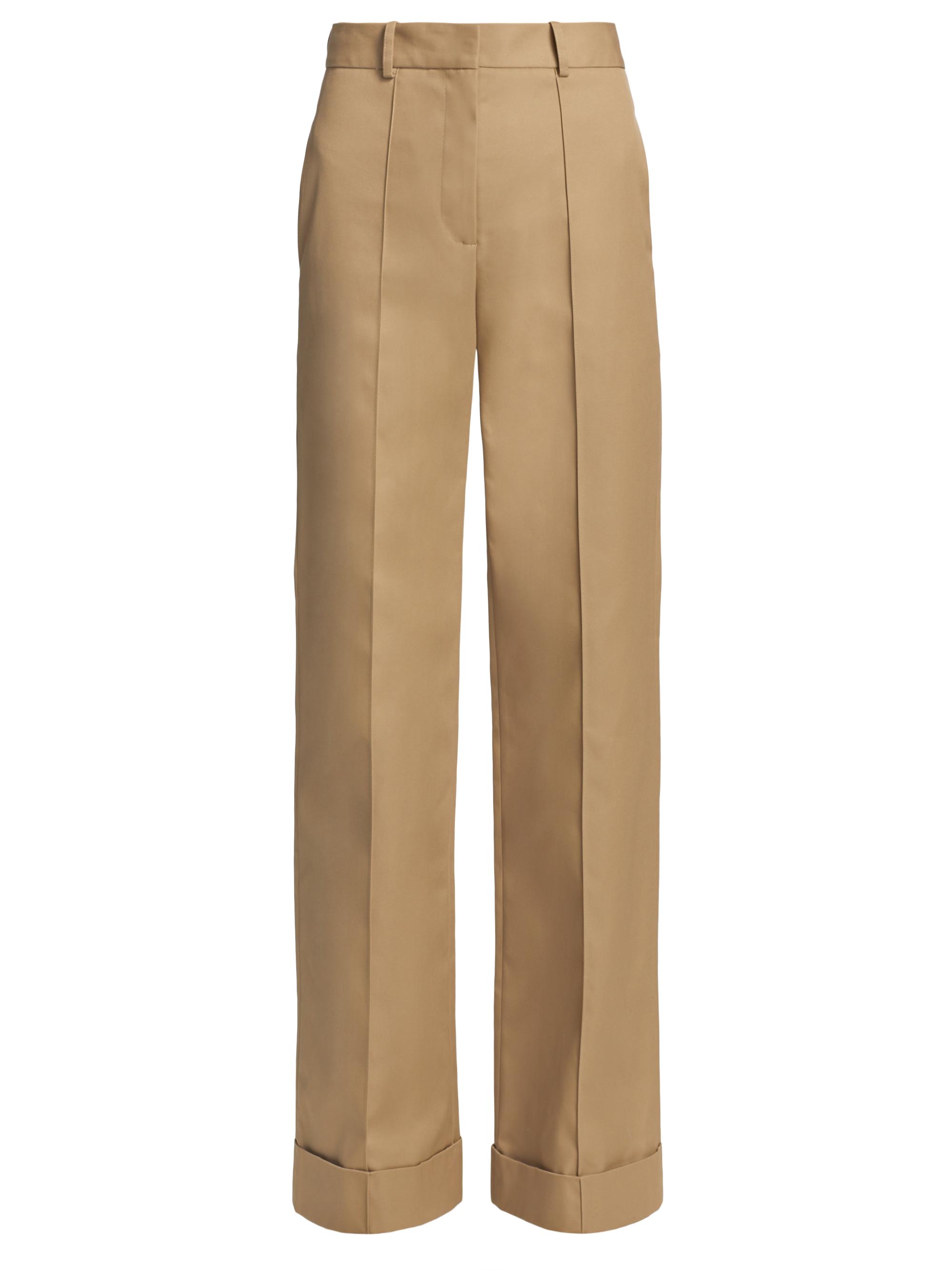 Adam Lippes Women's Deeda Seamed Straight-Leg Pants - Khaki