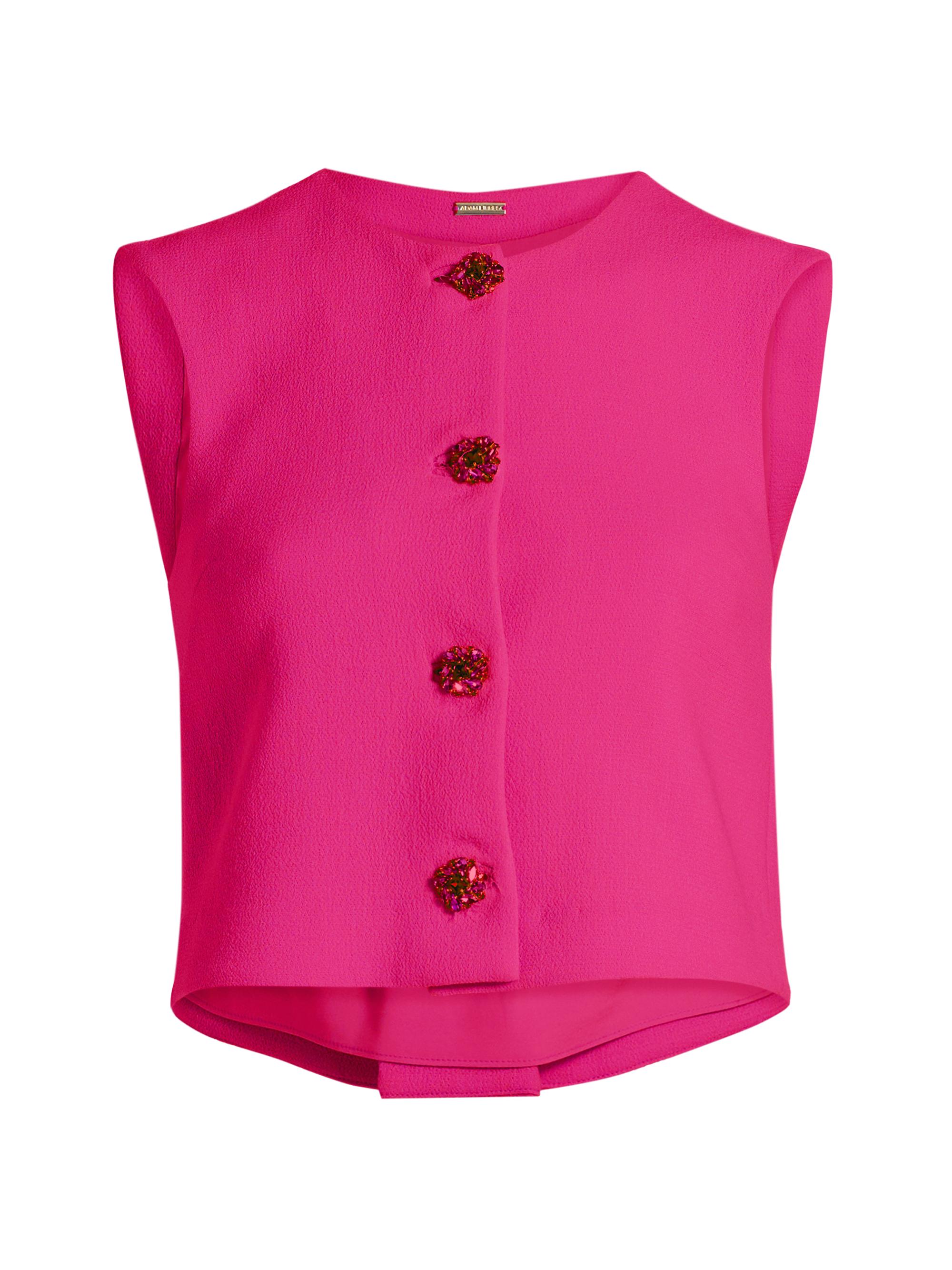 Adam Lippes Women's Remo Sleeveless Wool Crepe Top - Magenta