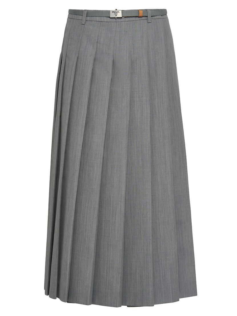 Shop Prada Pleated Wool Skirt | Saks Fifth Avenue Shop Prada Pleated Wool Skirt | Saks Fifth Avenue