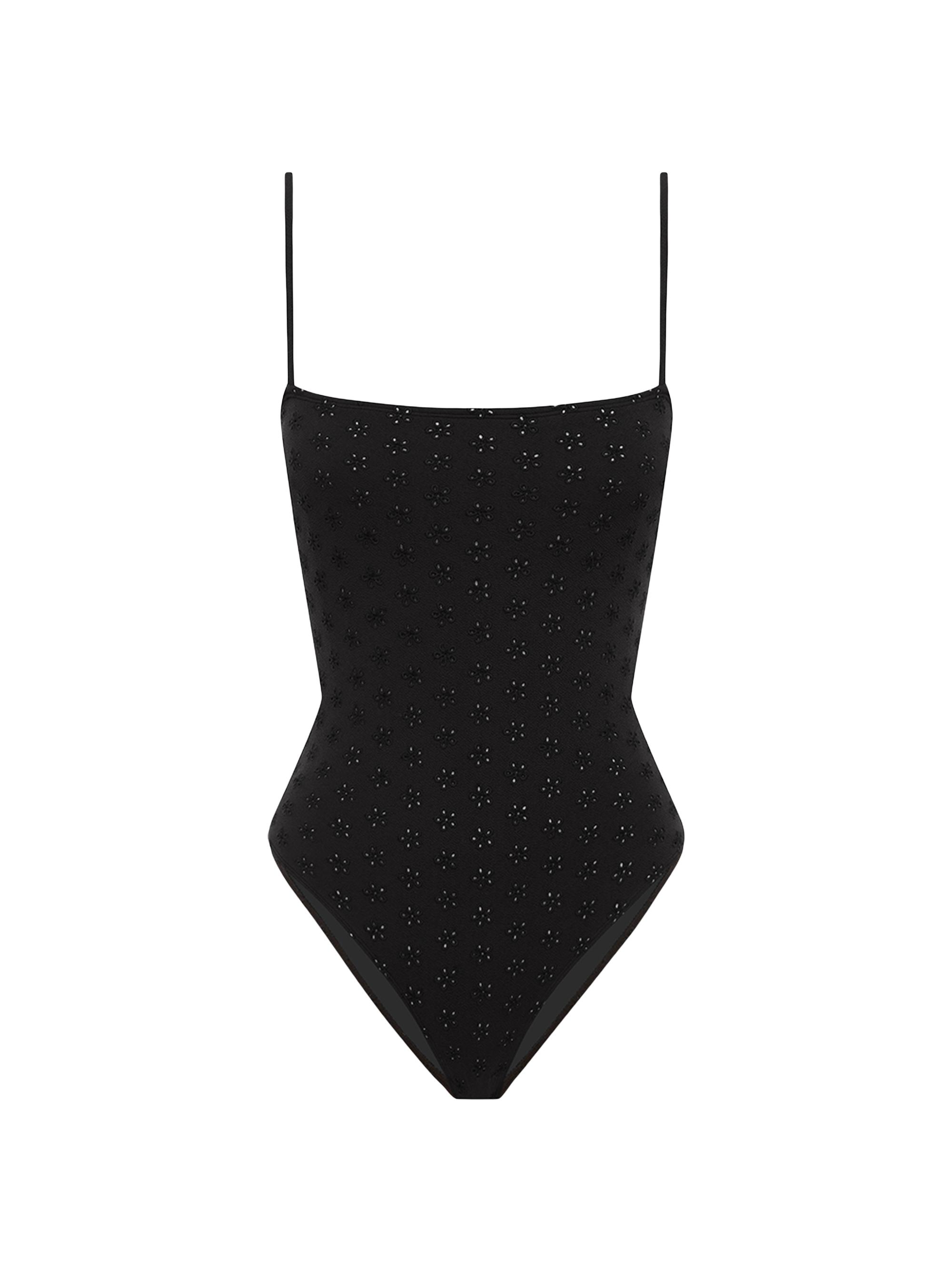 Peony Women's Broderie One-Piece Swimsuit - Noir