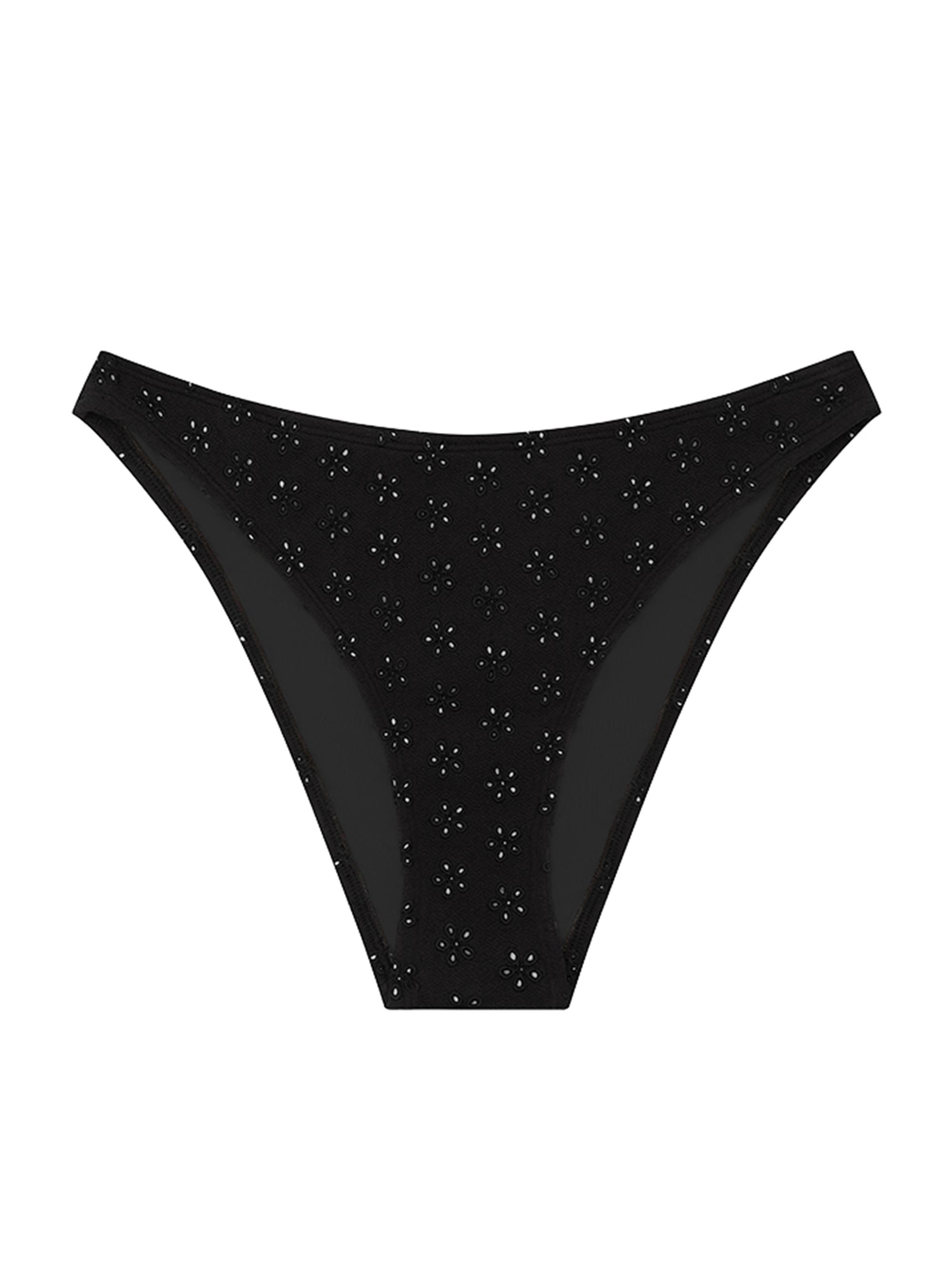 Peony Women's Broderie Bikini Bottom - Noir