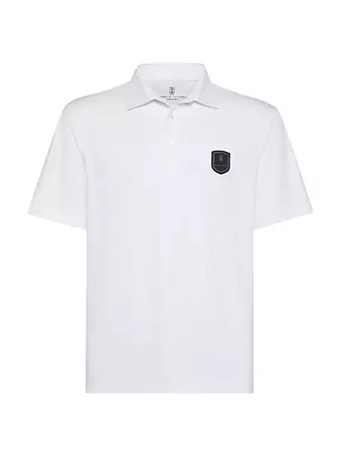 Techno Jersey Polo T-Shirt with Tennis Badge