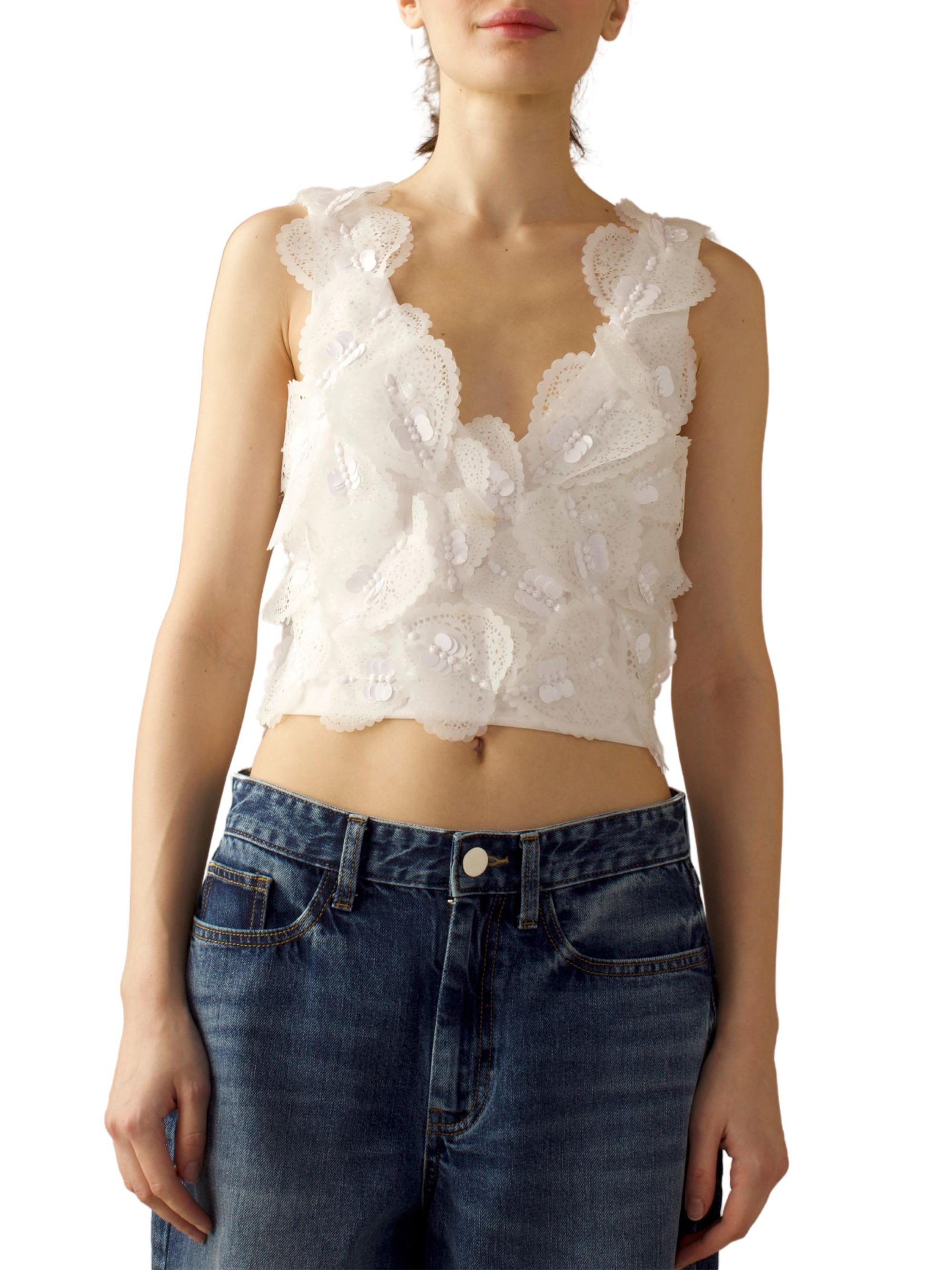 Cynthia Rowley Flower Silk Organza Blouse | Saks Fifth Avenue
