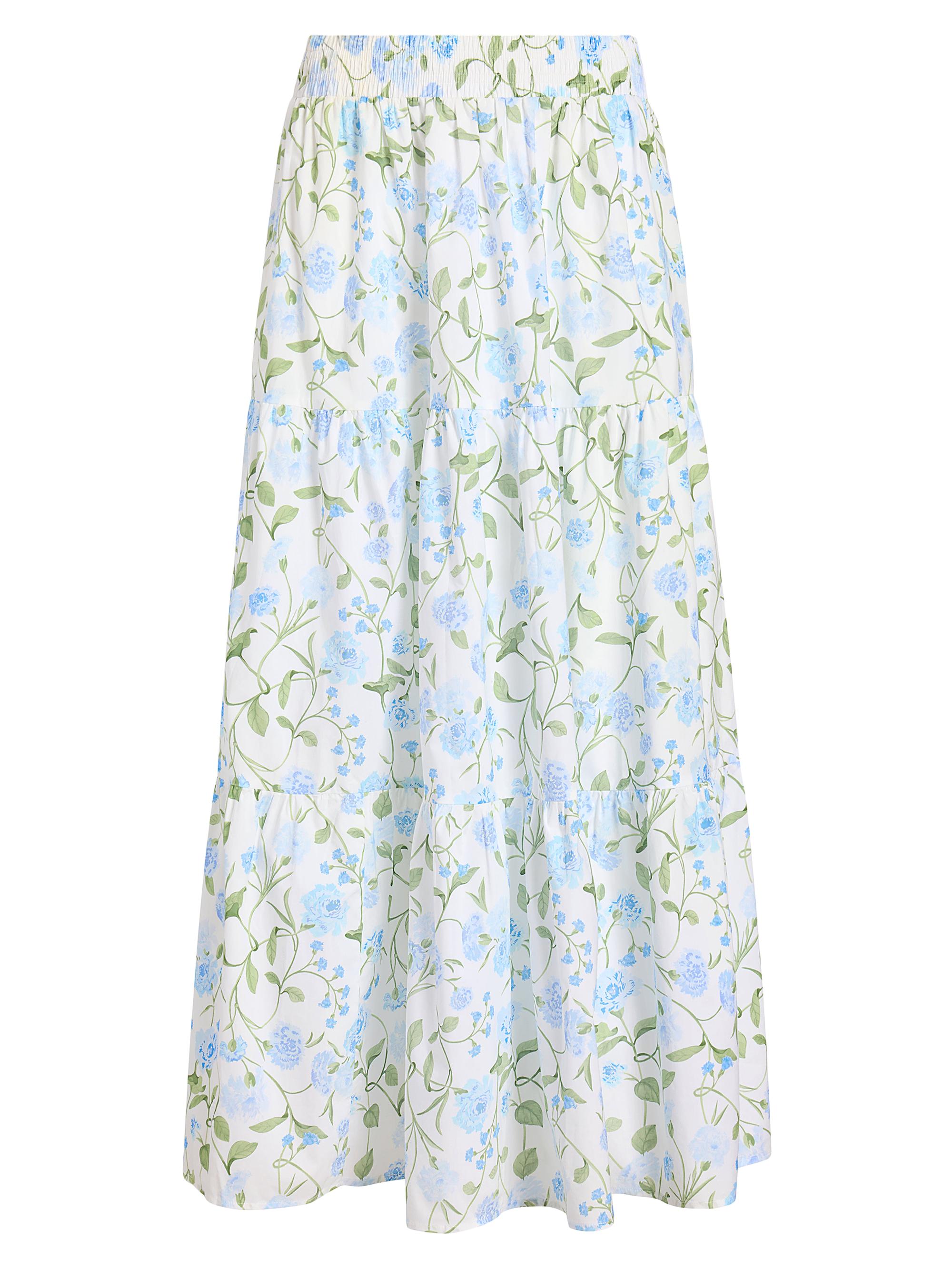 Hill House Home Women's The Florence Nap Skirt - Blue Peony Bouquet