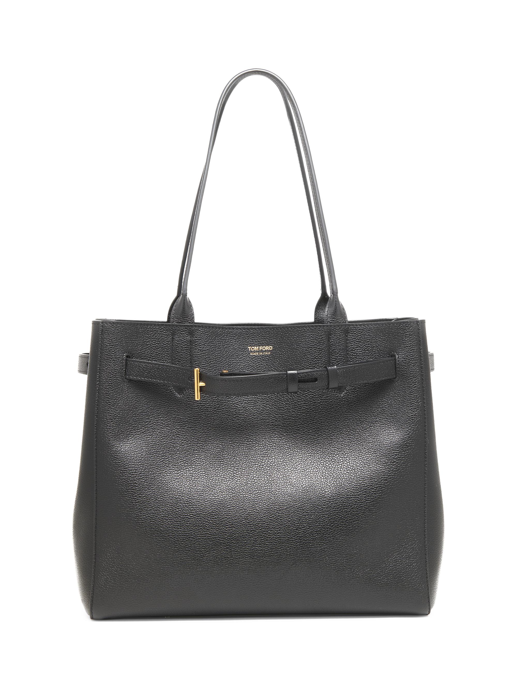 TOM FORD Women's Mini T Leather Tote Bag - Black