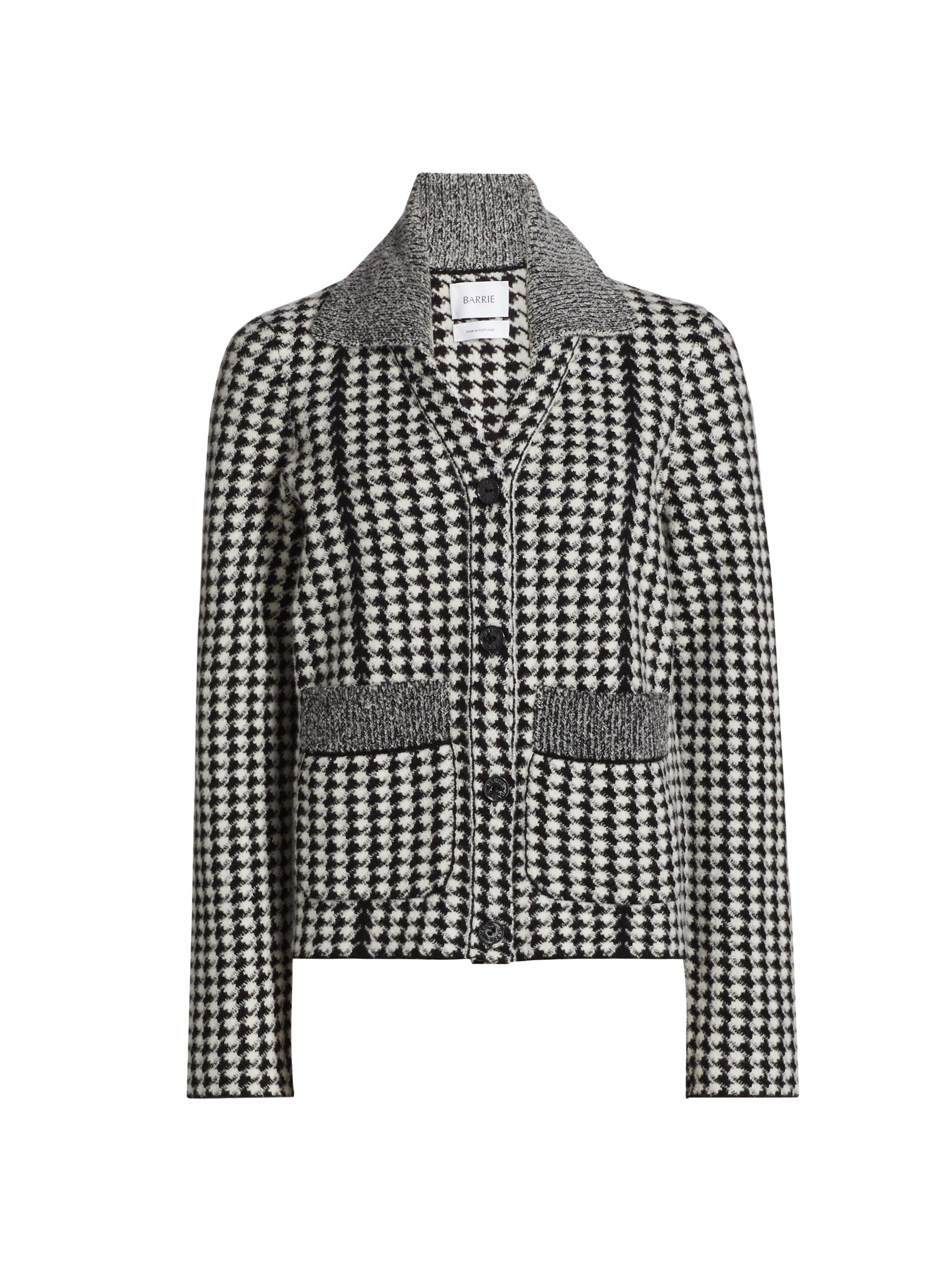 Barrie Women's Houndstooth Cashmere-Blend Jacket - Black White