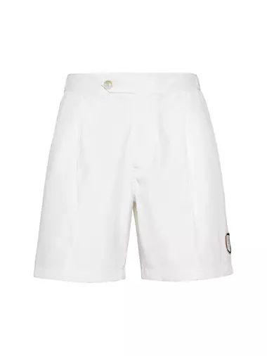 Bonded Nylon Pleated Bermuda Shorts