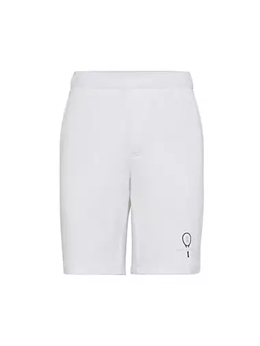 Cotton Interlock Bermuda Shorts with Tennis Logo