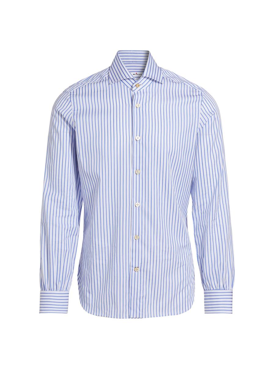 Kiton Striped Cotton Shirt | Saks Fifth Avenue