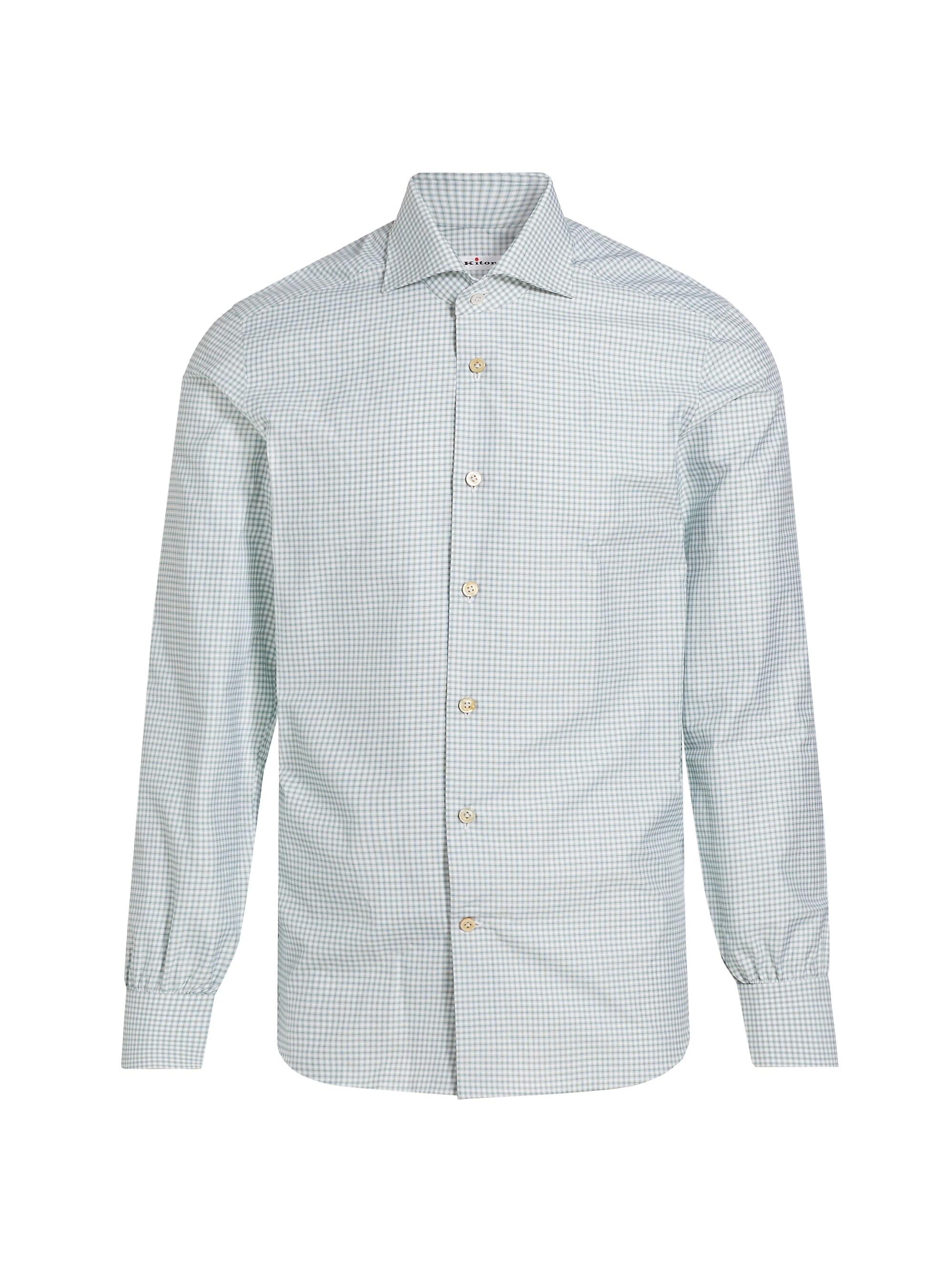 Kiton Men's Check Cotton Button-Front Shirt - Green